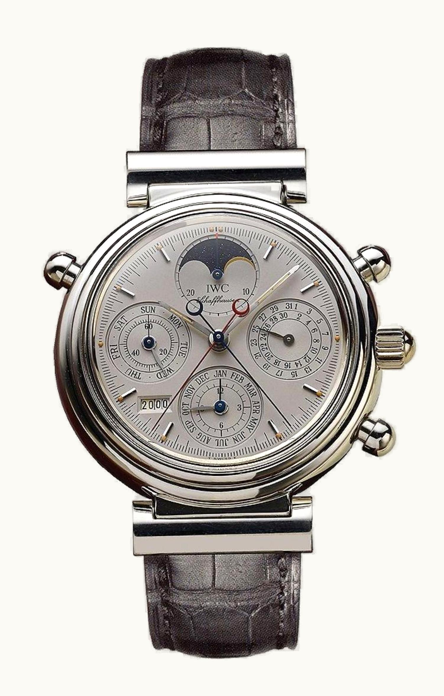 IWC Da Vinci Perpetual Rattrapante Platinum / Silver / English