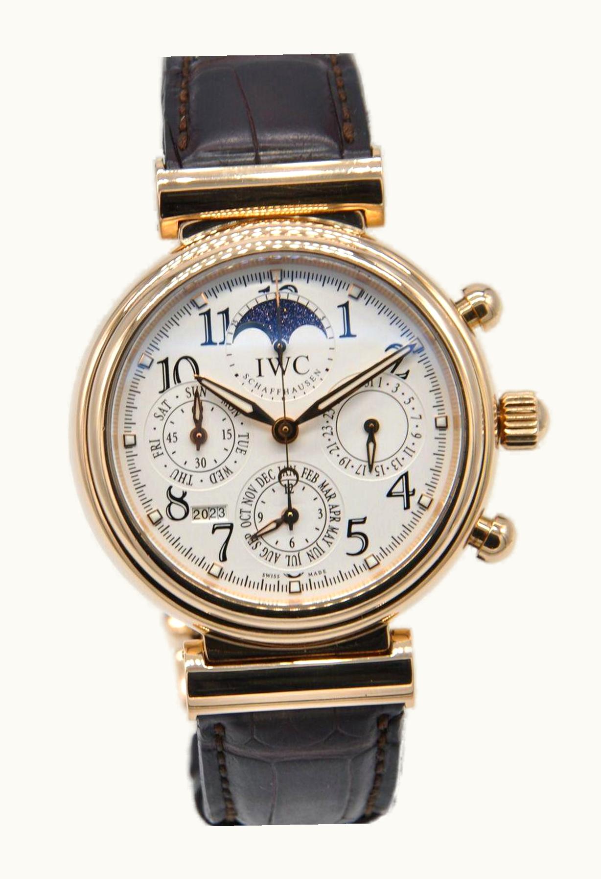 IWC Kleine Da Vinci Yellow Gold / White / Blue Croco