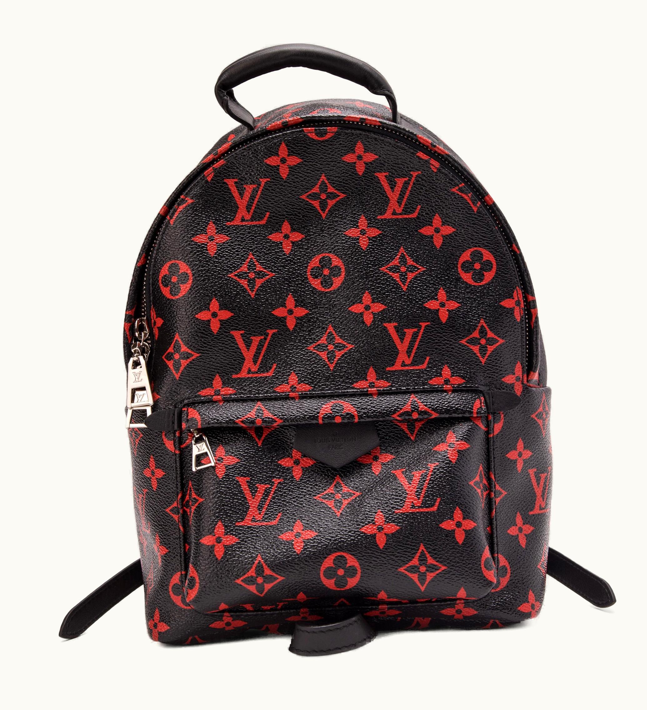 Louis Vuitton Louis Vuitton Backpack Palm Springs PM Monogram Infrarouge Canvas Leather Black Red