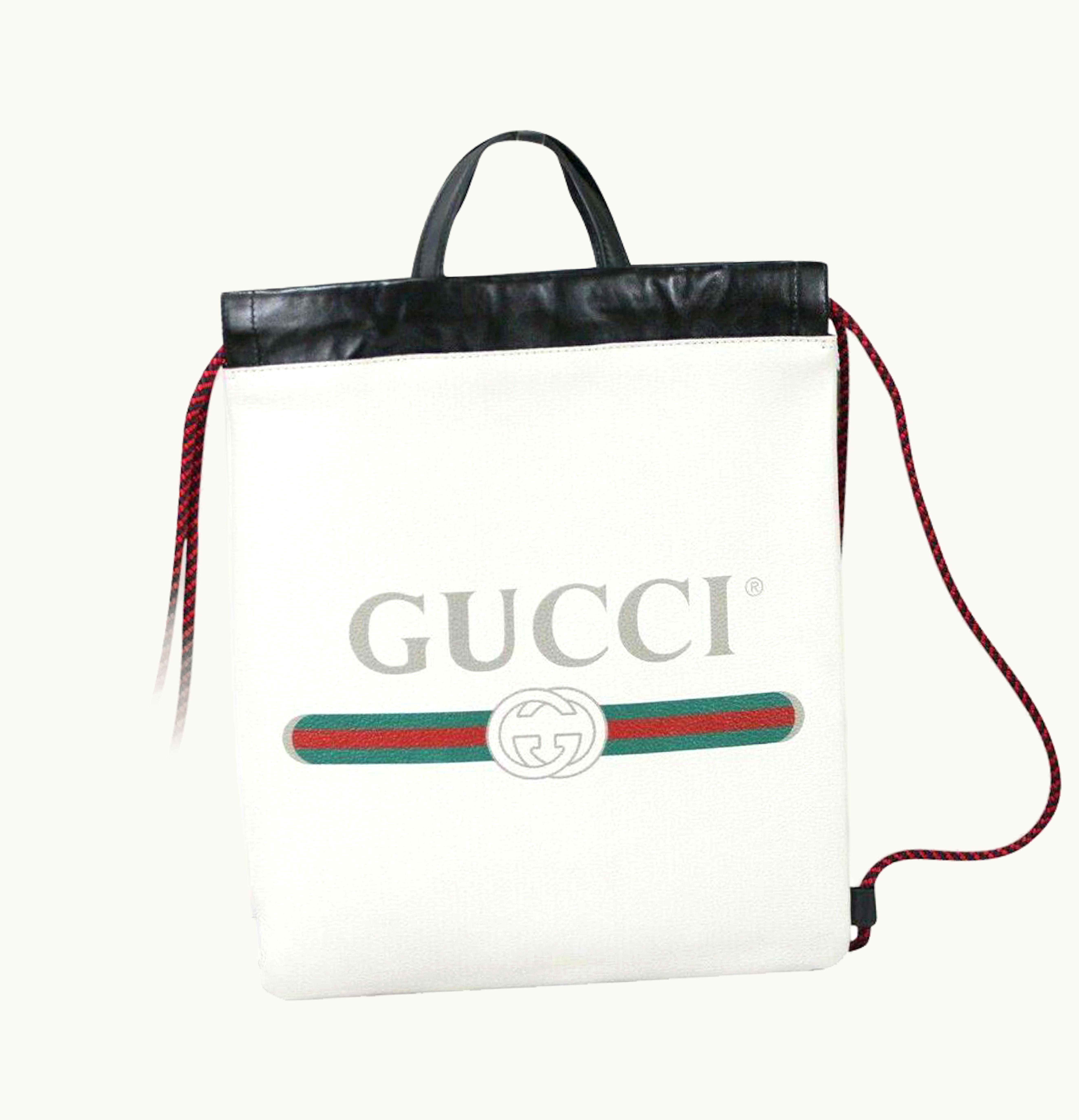 Gucci Gucci Drawstring Convertible Backpack Tote Off White Cream
