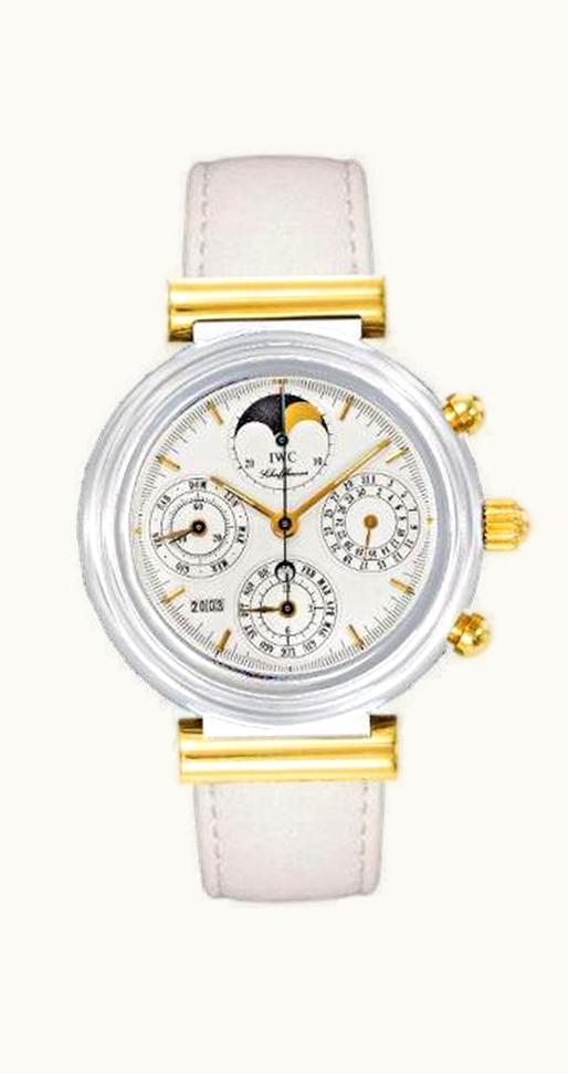 IWC Da Vinci Perpetual White Ceramic / Yellow Gold / White / English