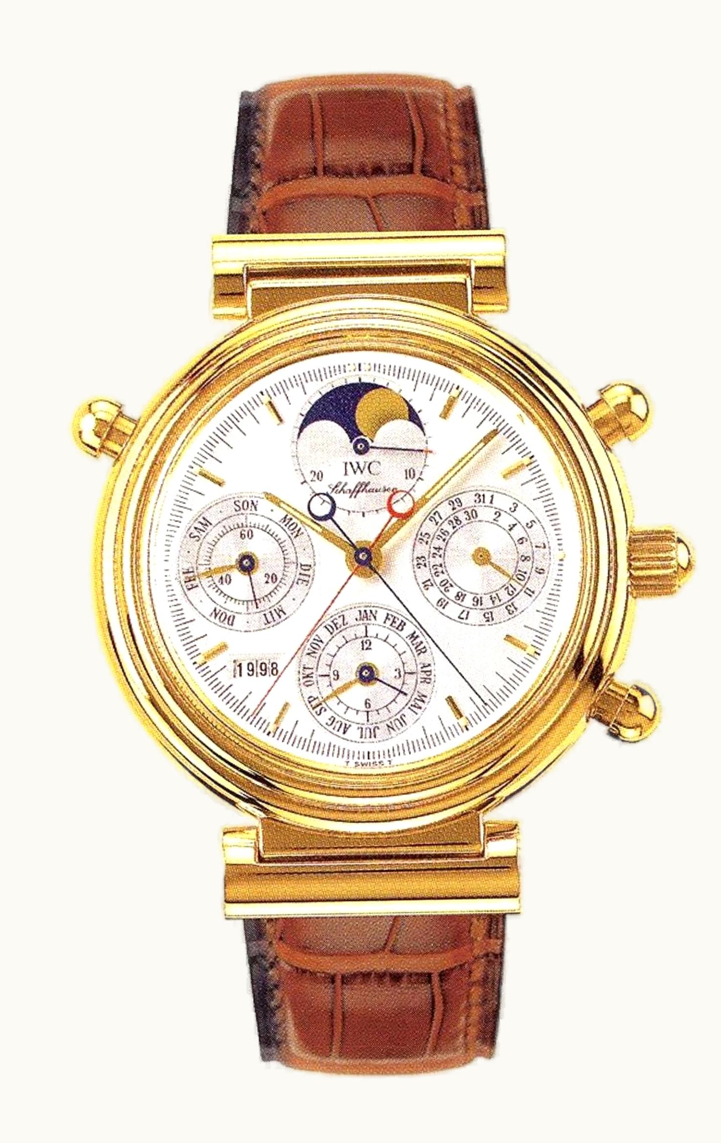 IWC Da Vinci Perpetual Rattrapante Yellow Gold / Silver / German