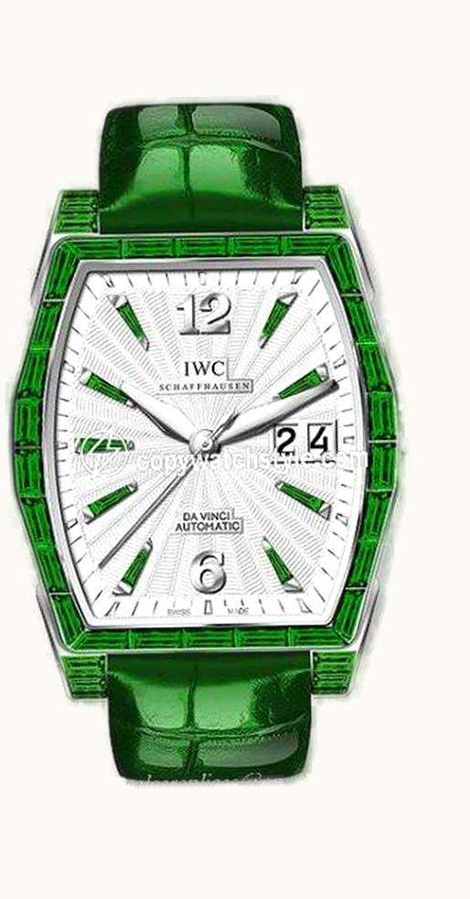 IWC Da Vinci Automatic Midsize White Gold / Emerald / Silver