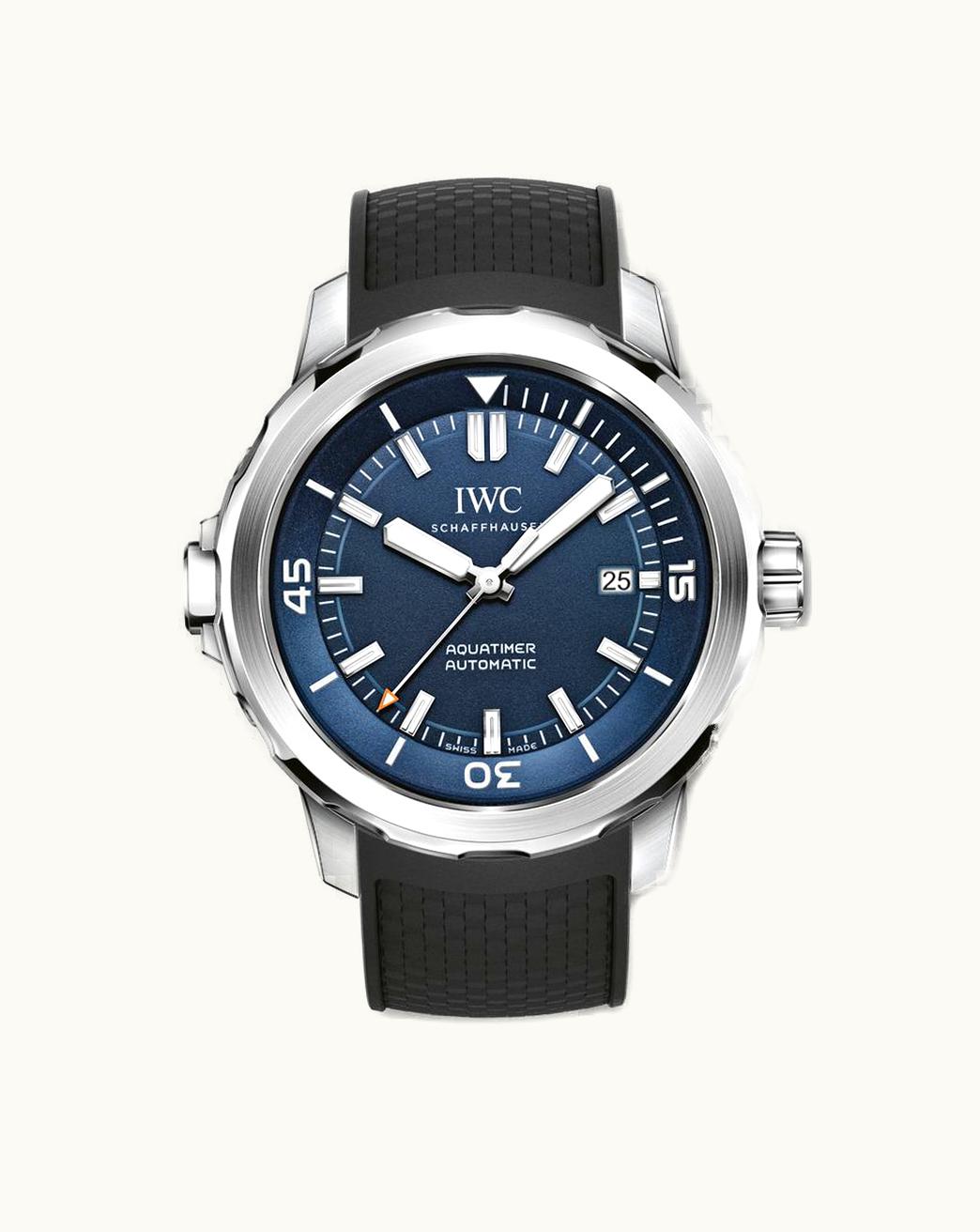 IWC Aquatimer Automatic Stainless Steel / Blue / Rubber / Expedition Jacques-Yves Cousteau