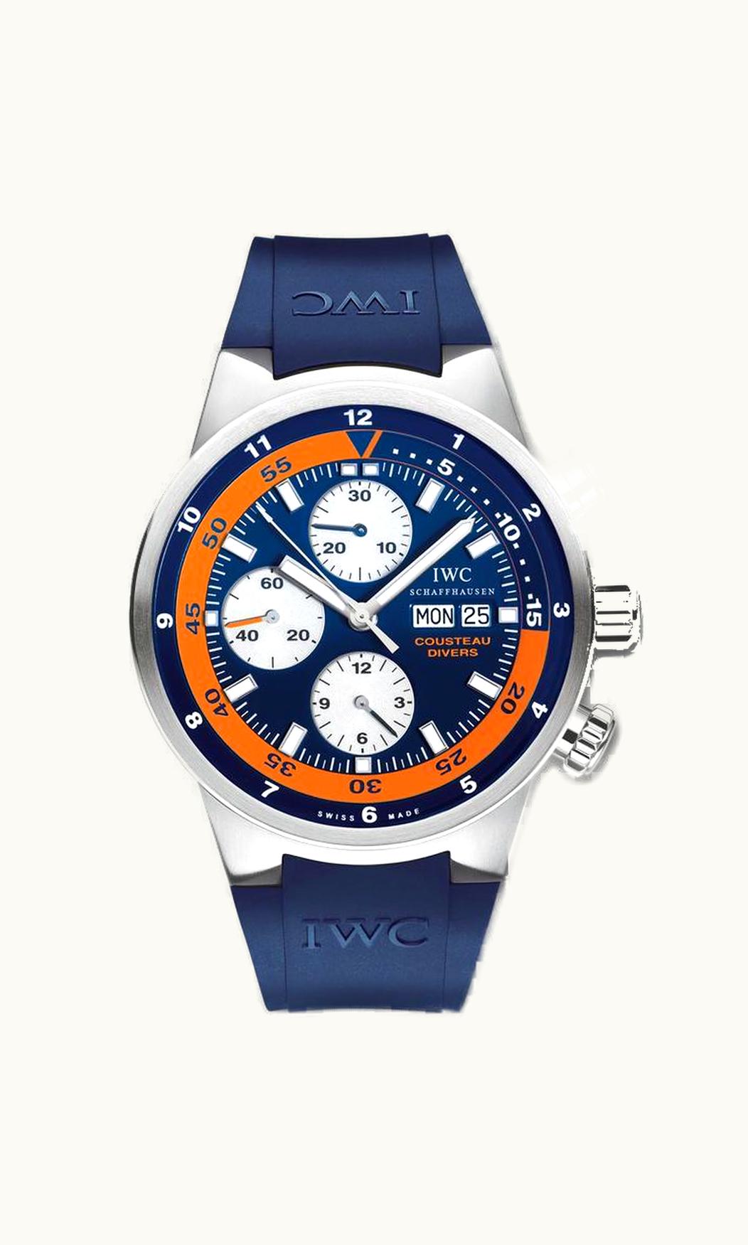 IWC Aquatimer Chronograph Stainless Steel / Blue / Rubber / Cousteau Divers 2007