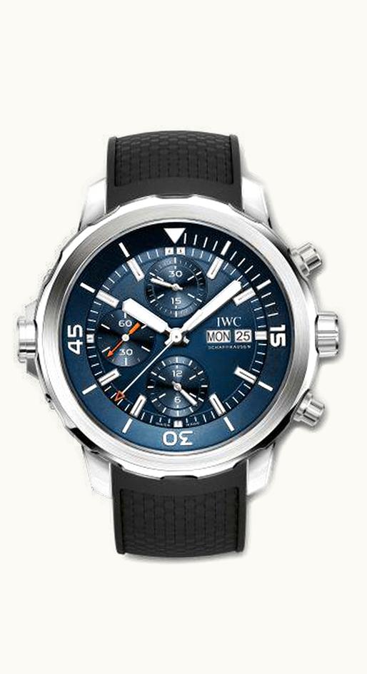 IWC Aquatimer Chronograph Stainless Steel / Blue / Rubber / Edition Expedition Jacques-Yves Cousteau 2014