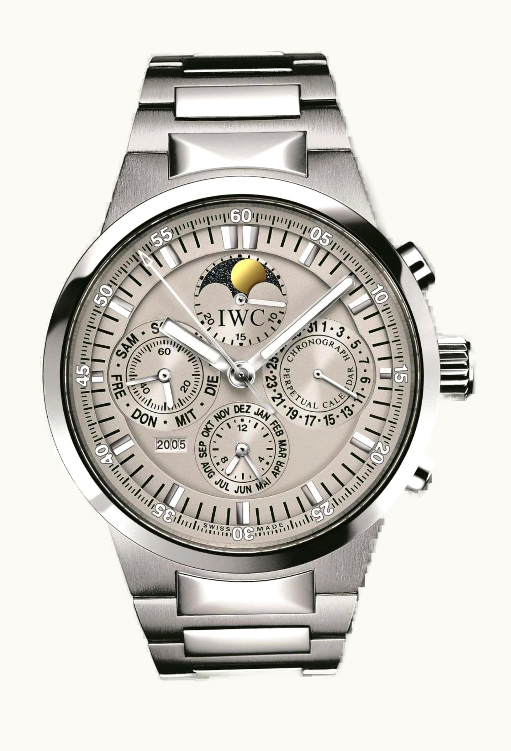IWC GST Perpetual Calendar Stainless Steel / Grey / English