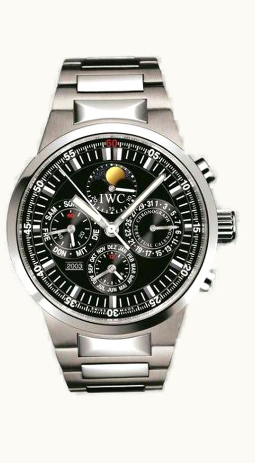 IWC GST Perpetual Calendar Stainless Steel / Black / French