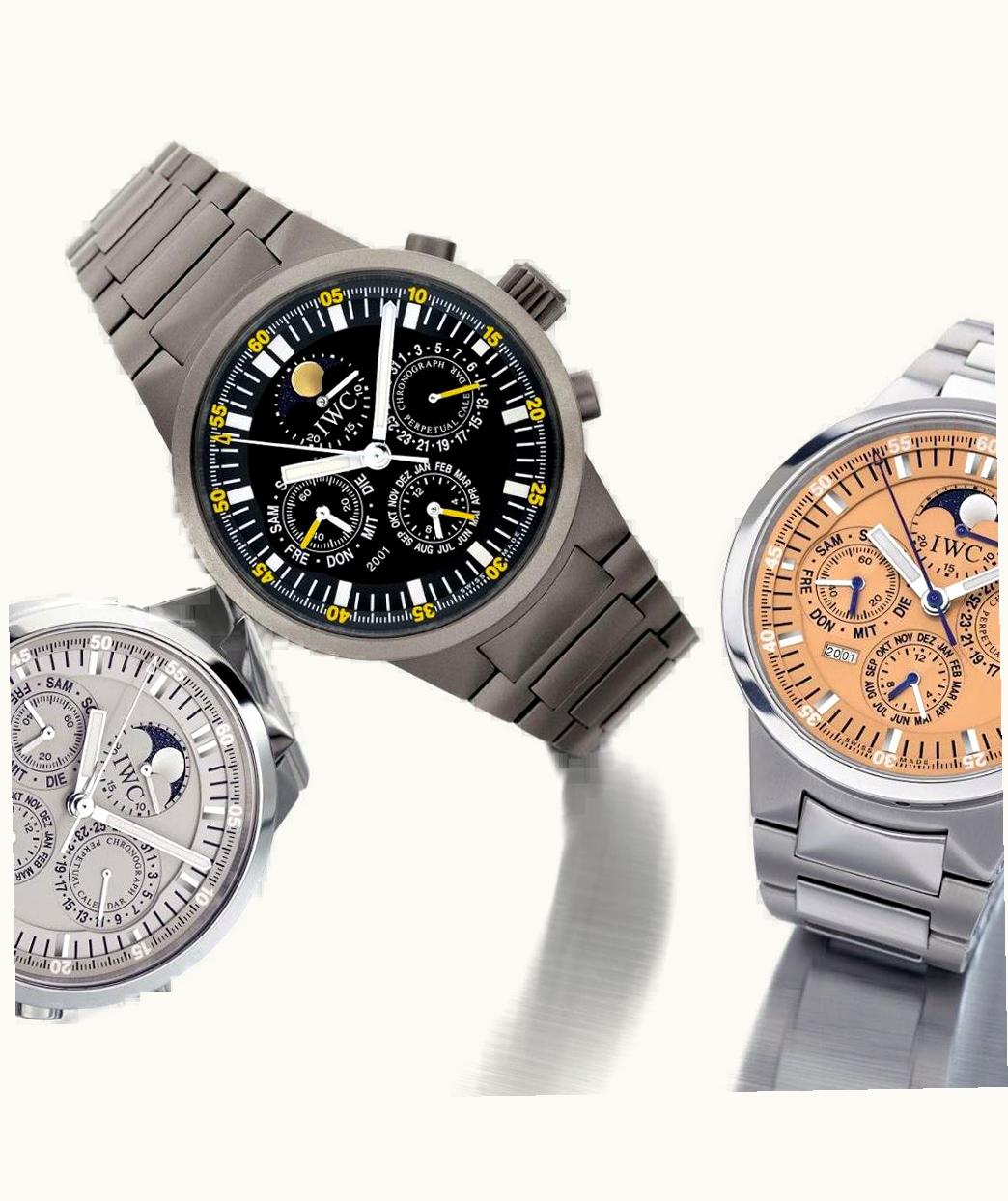 IWC GST Perpetual Calendar Stainless Steel / White / Italian