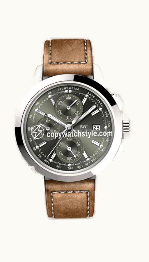 IWC Ingenieur Chronograph Custom Stainless Steel / Green-Rhodium / Calf