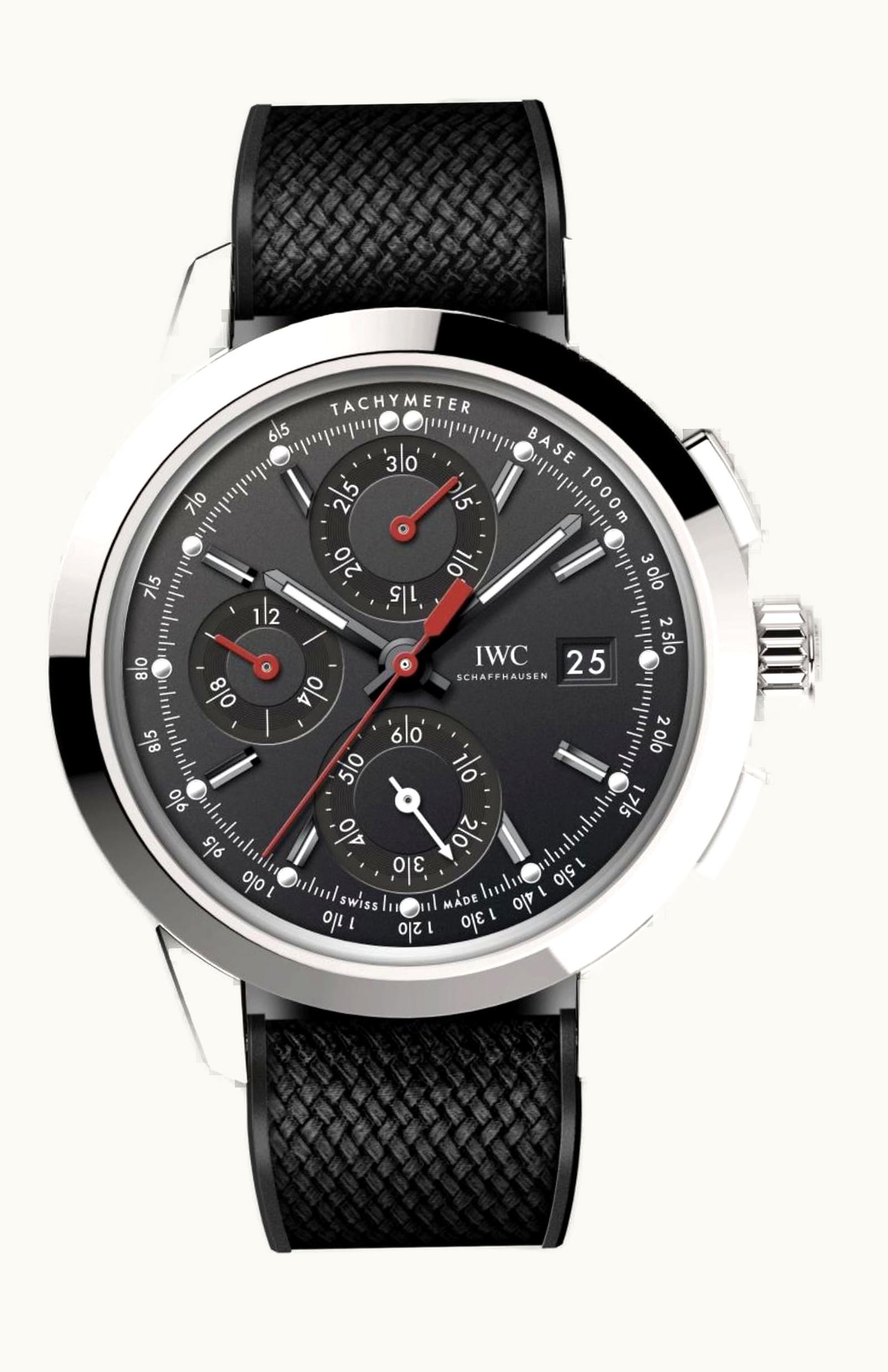 IWC Ingenieur Chronograph Custom Stainless Steel / Black-Black / Rubber