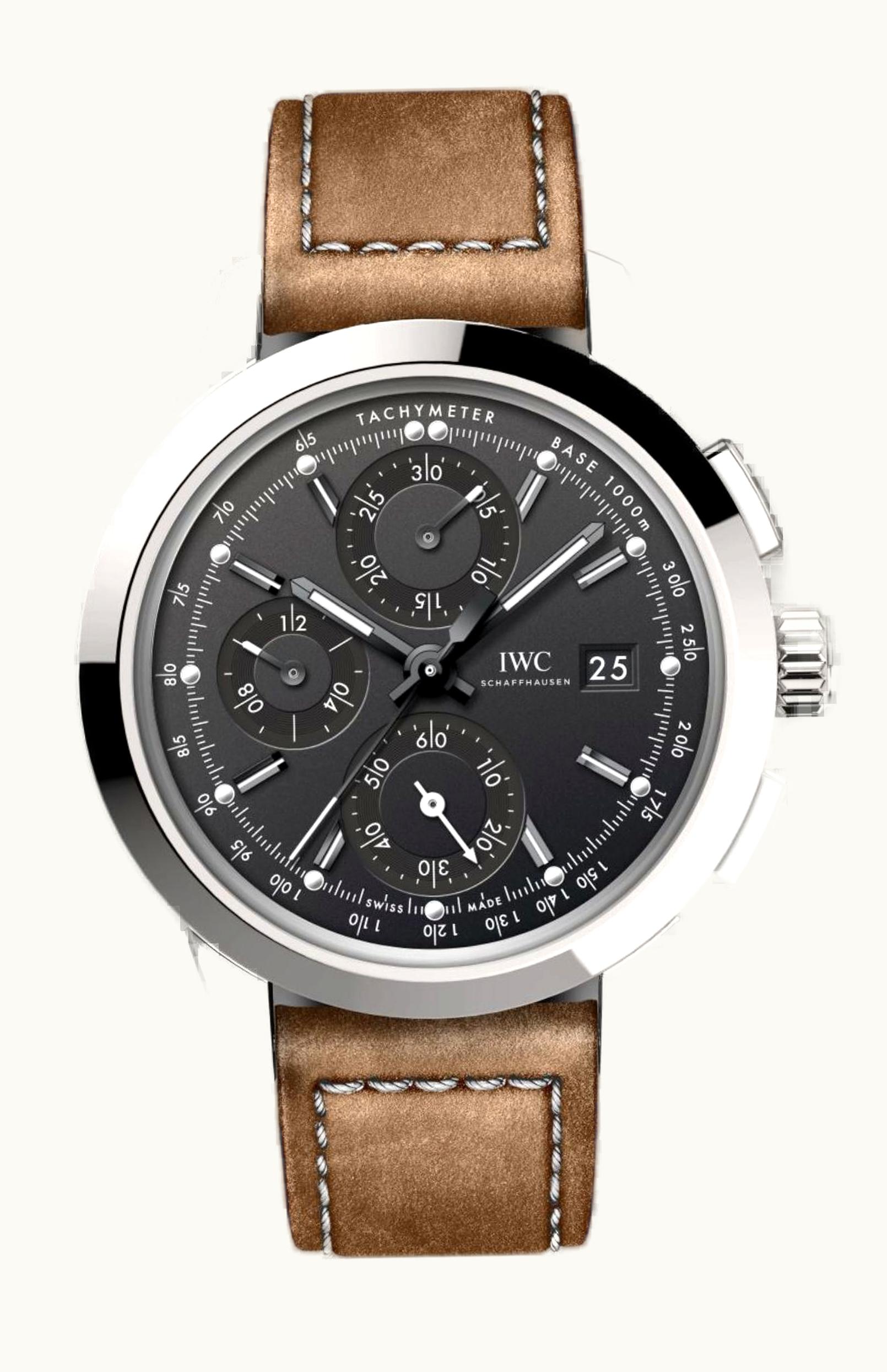 IWC Ingenieur Chronograph Custom Stainless Steel / Black-Black / Calf