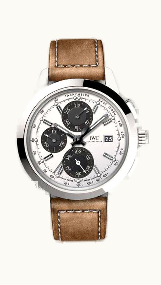 IWC Ingenieur Chronograph Custom Stainless Steel / Silver-Black-Black / Calf