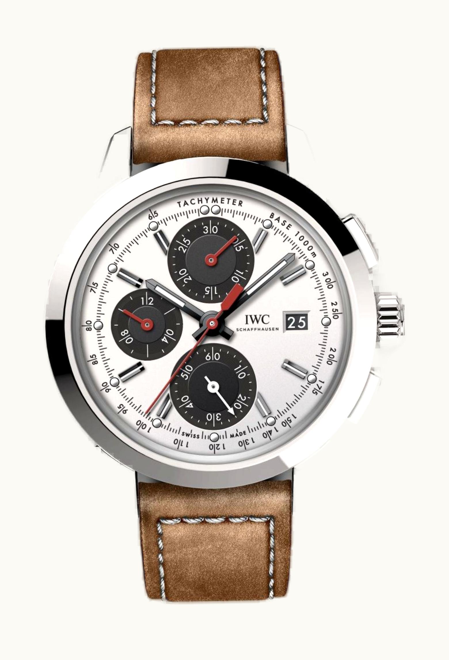 IWC Ingenieur Chronograph Custom Stainless Steel / Silver-Black-Red / Calf