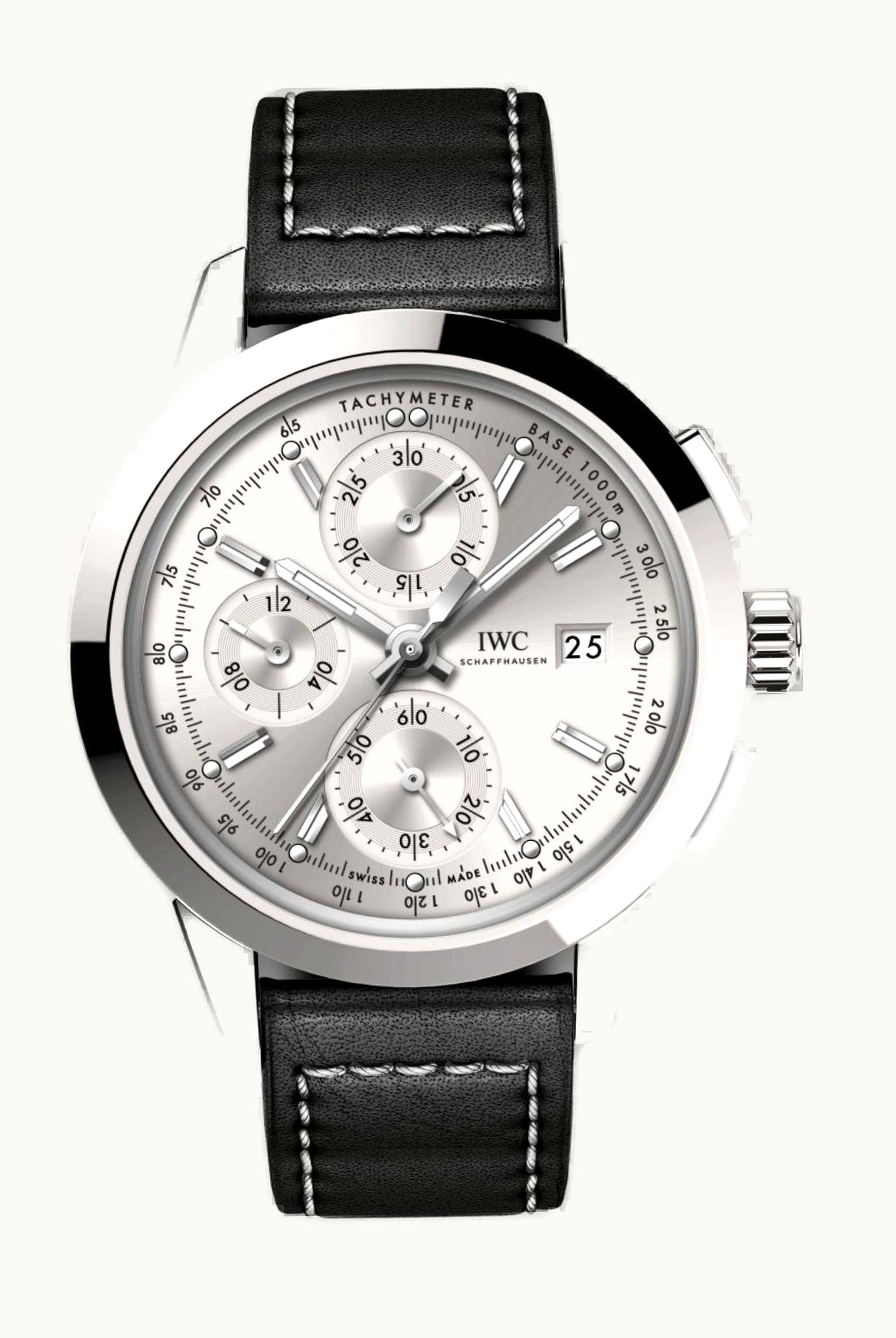 IWC Ingenieur Chronograph Custom Stainless Steel / Silver-Rhodium / Calf