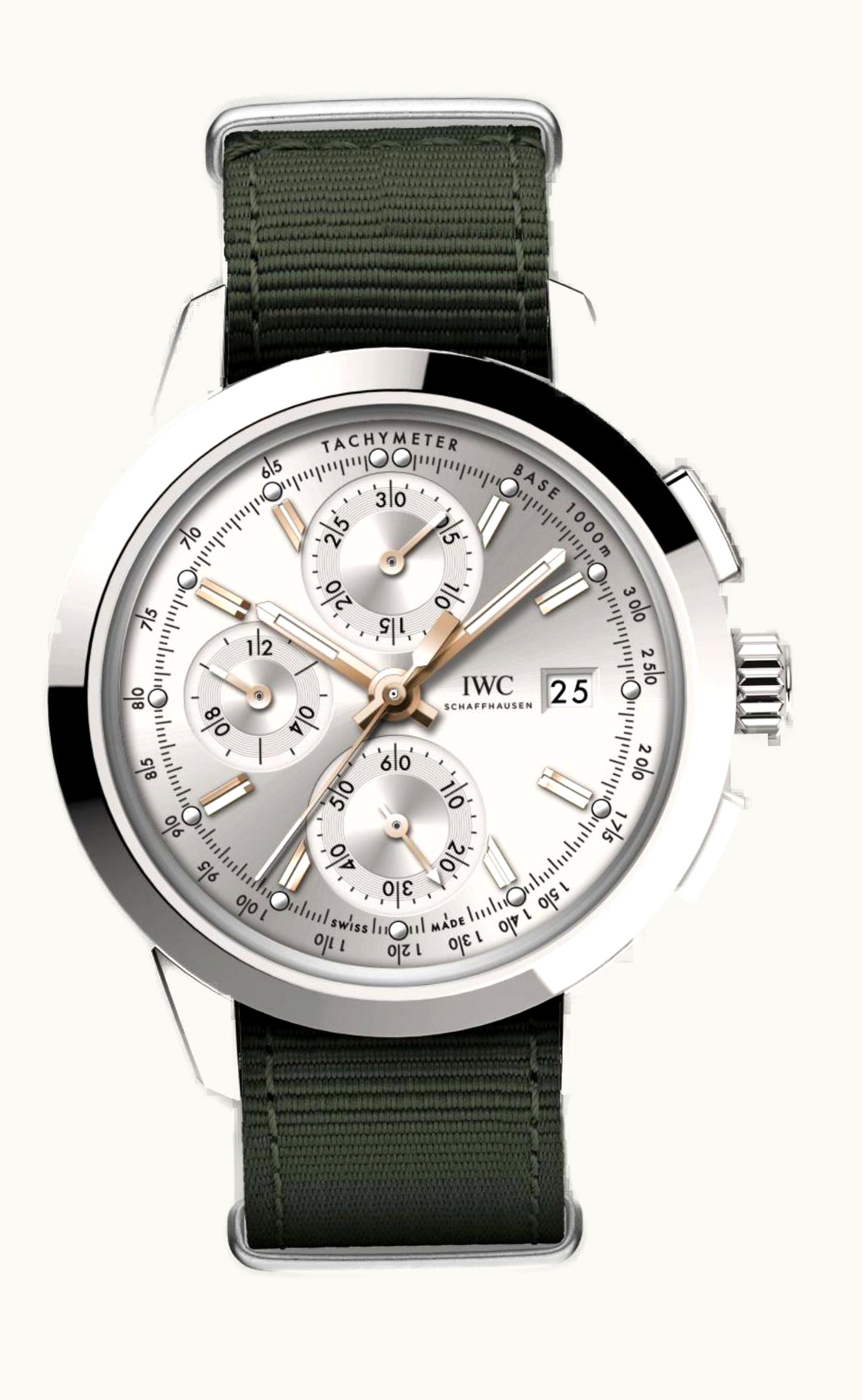 IWC Ingenieur Chronograph Custom Stainless Steel / Silver-Gold / NATO