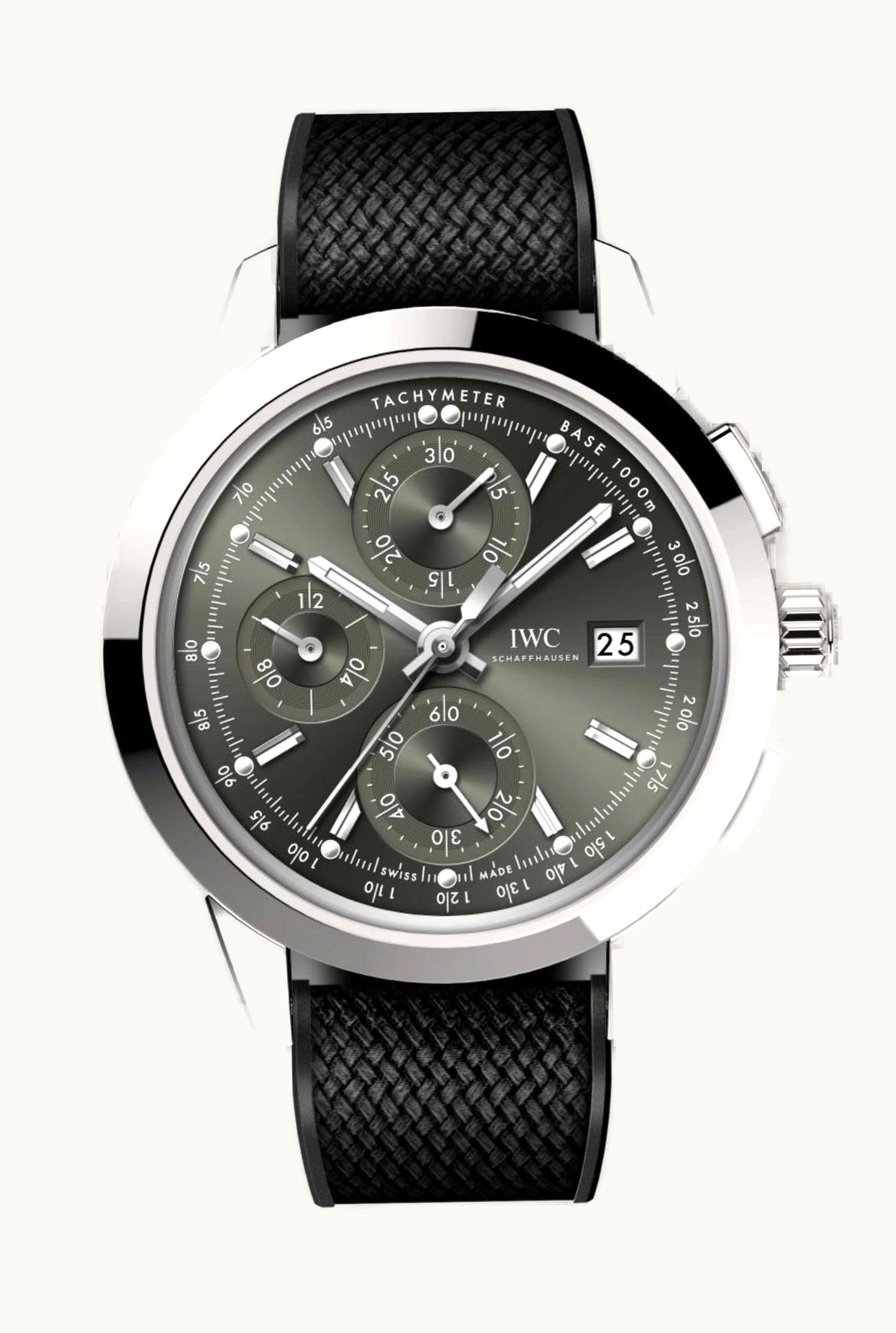IWC Ingenieur Chronograph Custom Stainless Steel / Green-Rhodium / Rubber