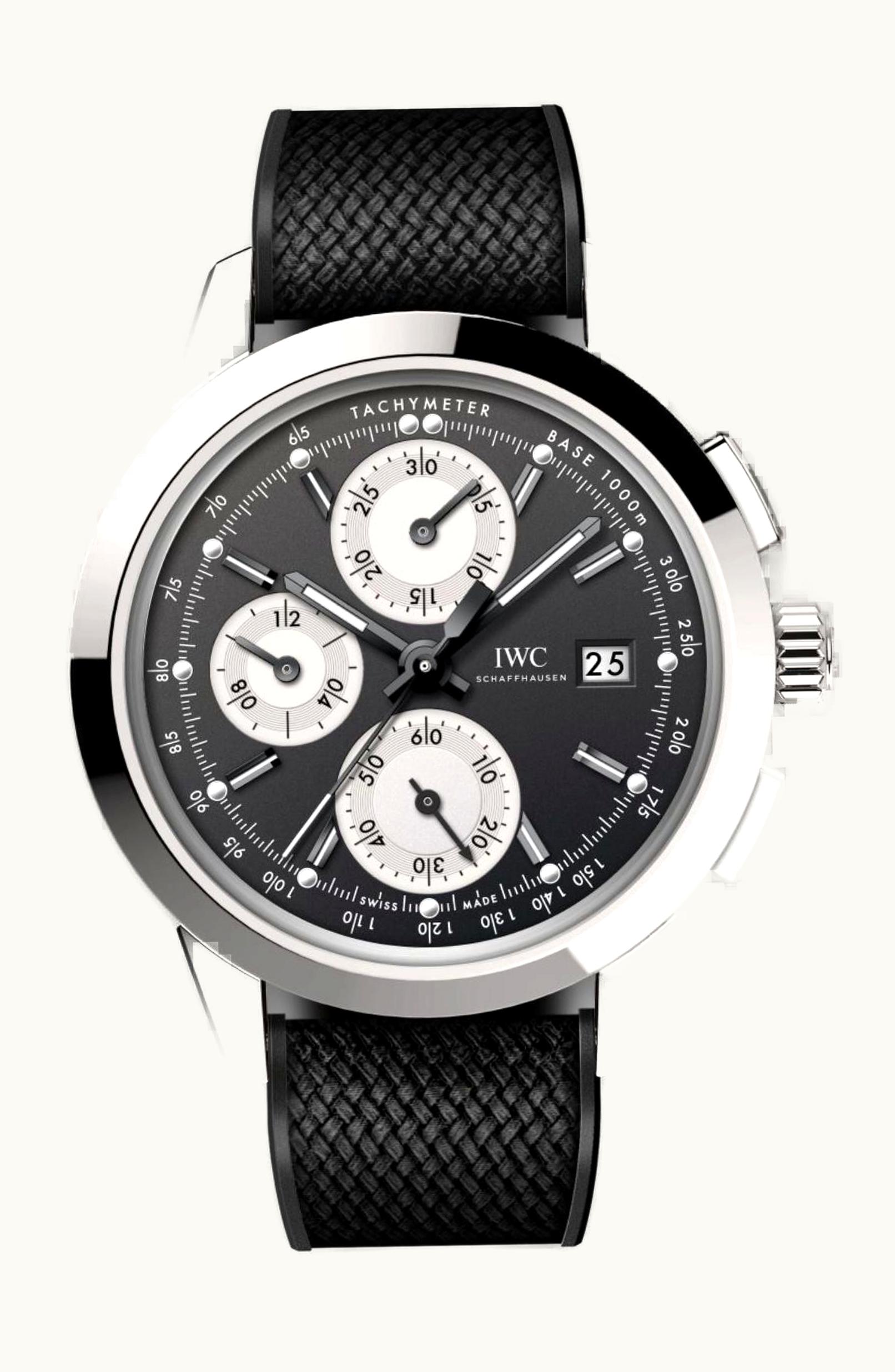 IWC Ingenieur Chronograph Custom Stainless Steel / Black-Silver-Black / Rubber