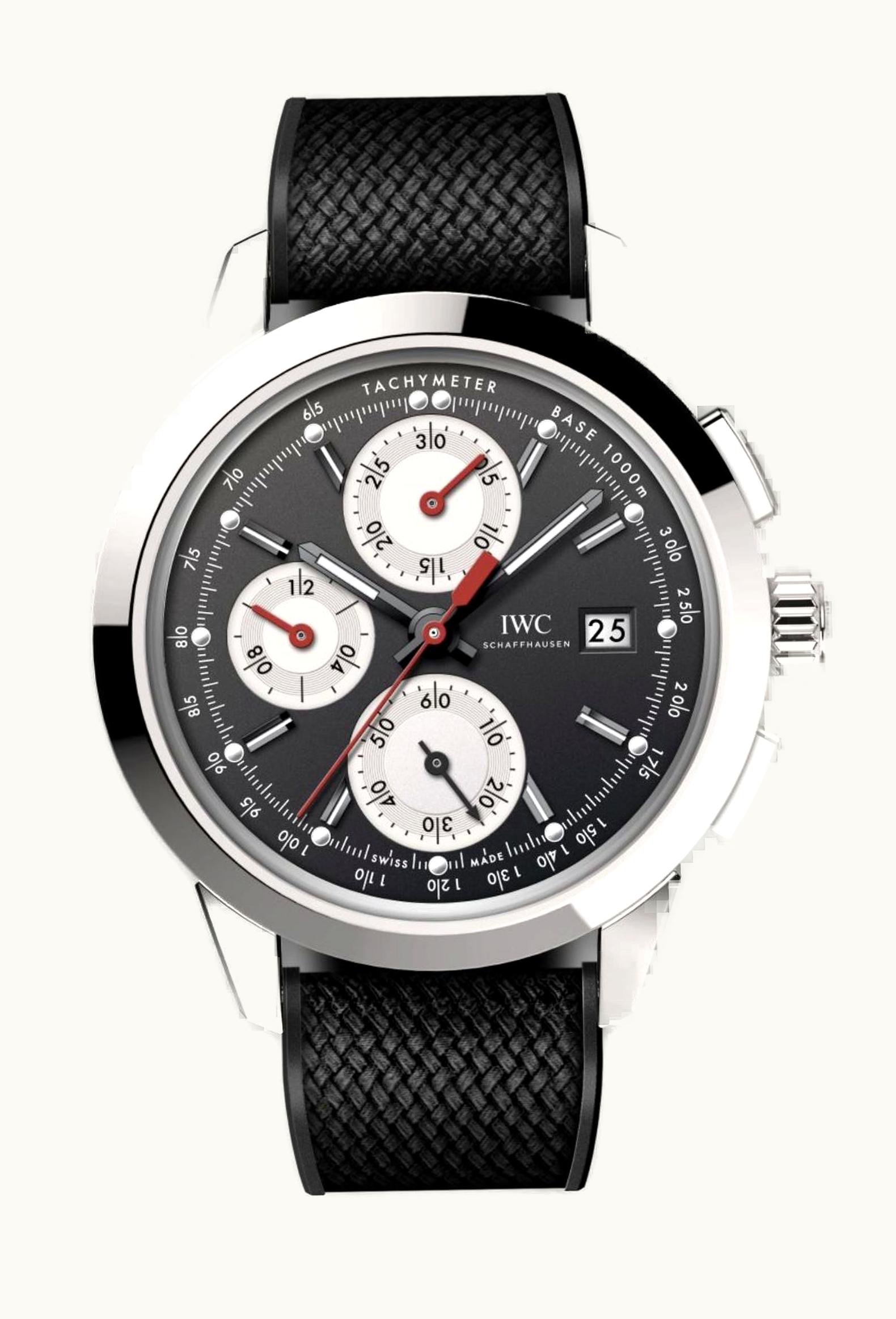 IWC Ingenieur Chronograph Custom Stainless Steel / Black-Silver-Red / Rubber