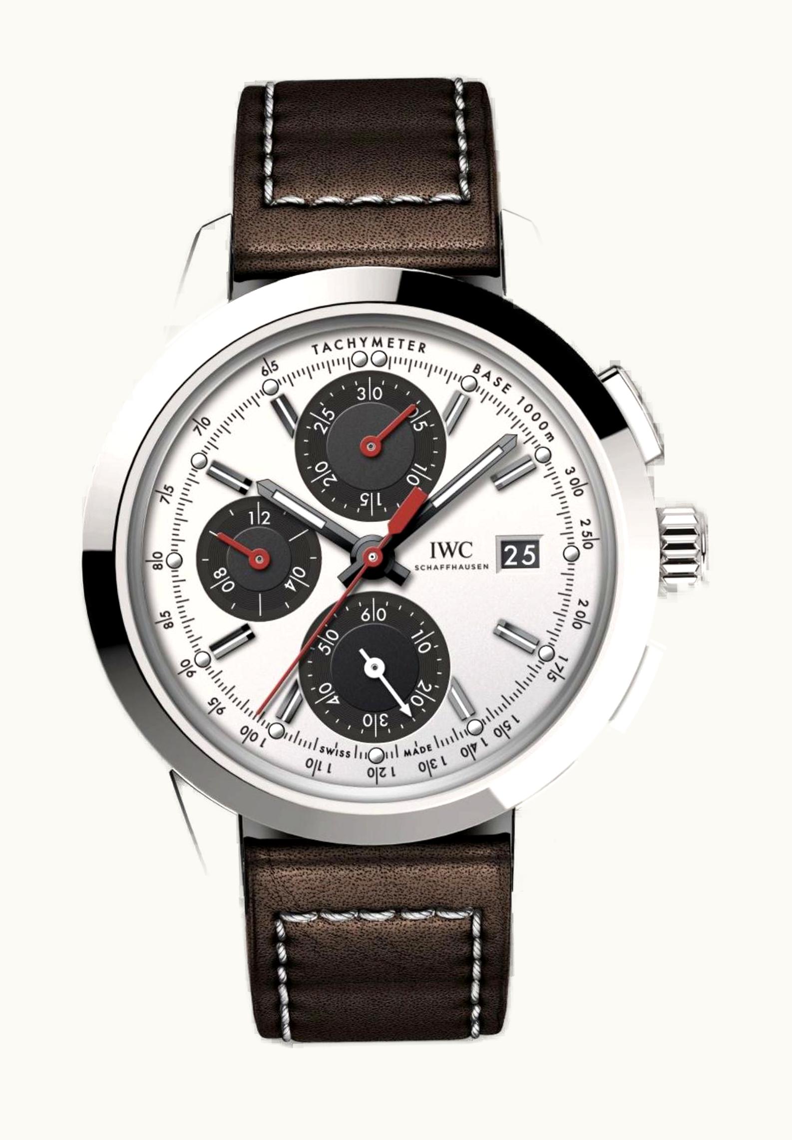 IWC Ingenieur Chronograph Custom Stainless Steel / Silver-Black-Red / Calf