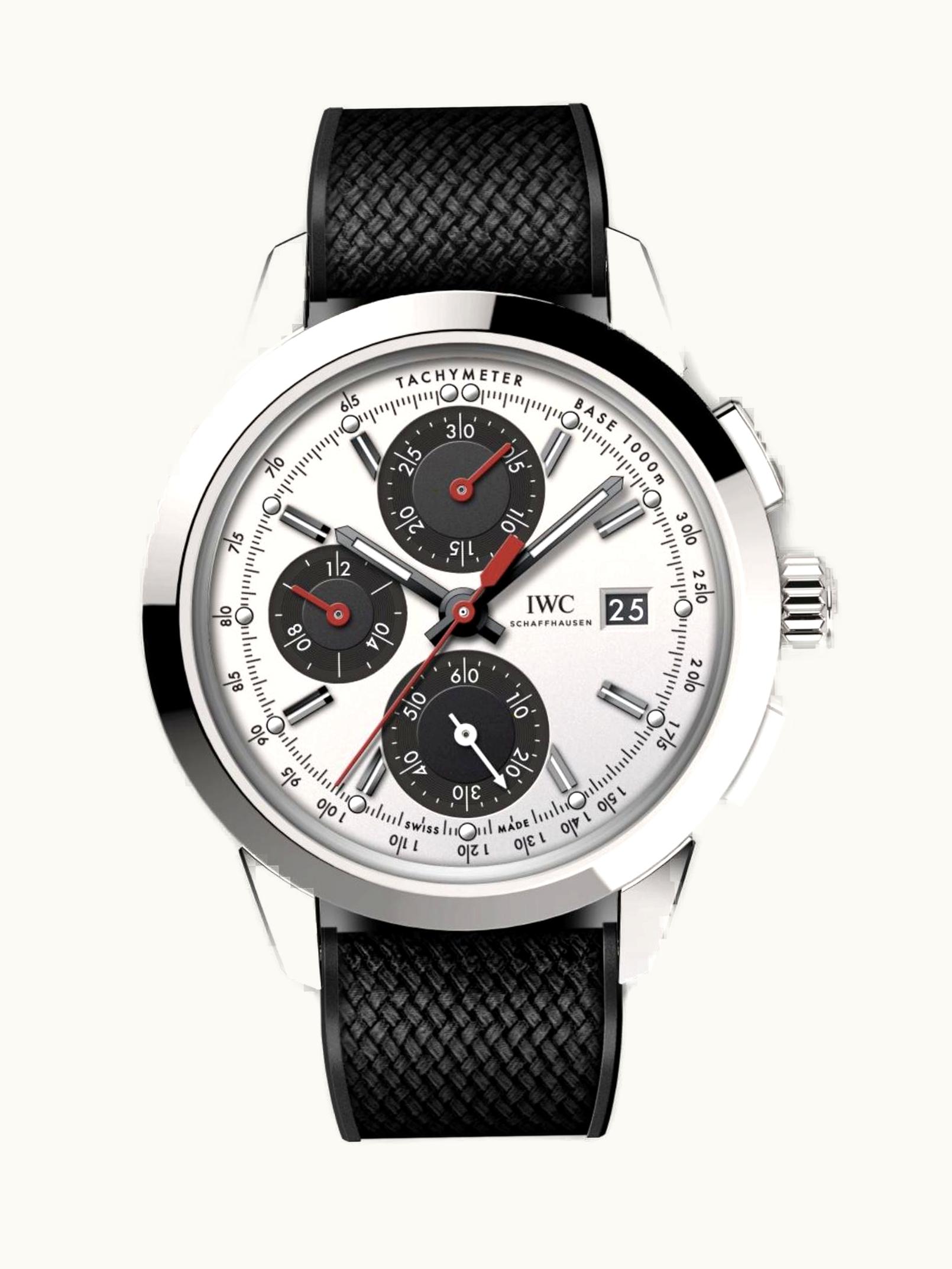 IWC Ingenieur Chronograph Custom Stainless Steel / Silver-Black-Red / Rubber