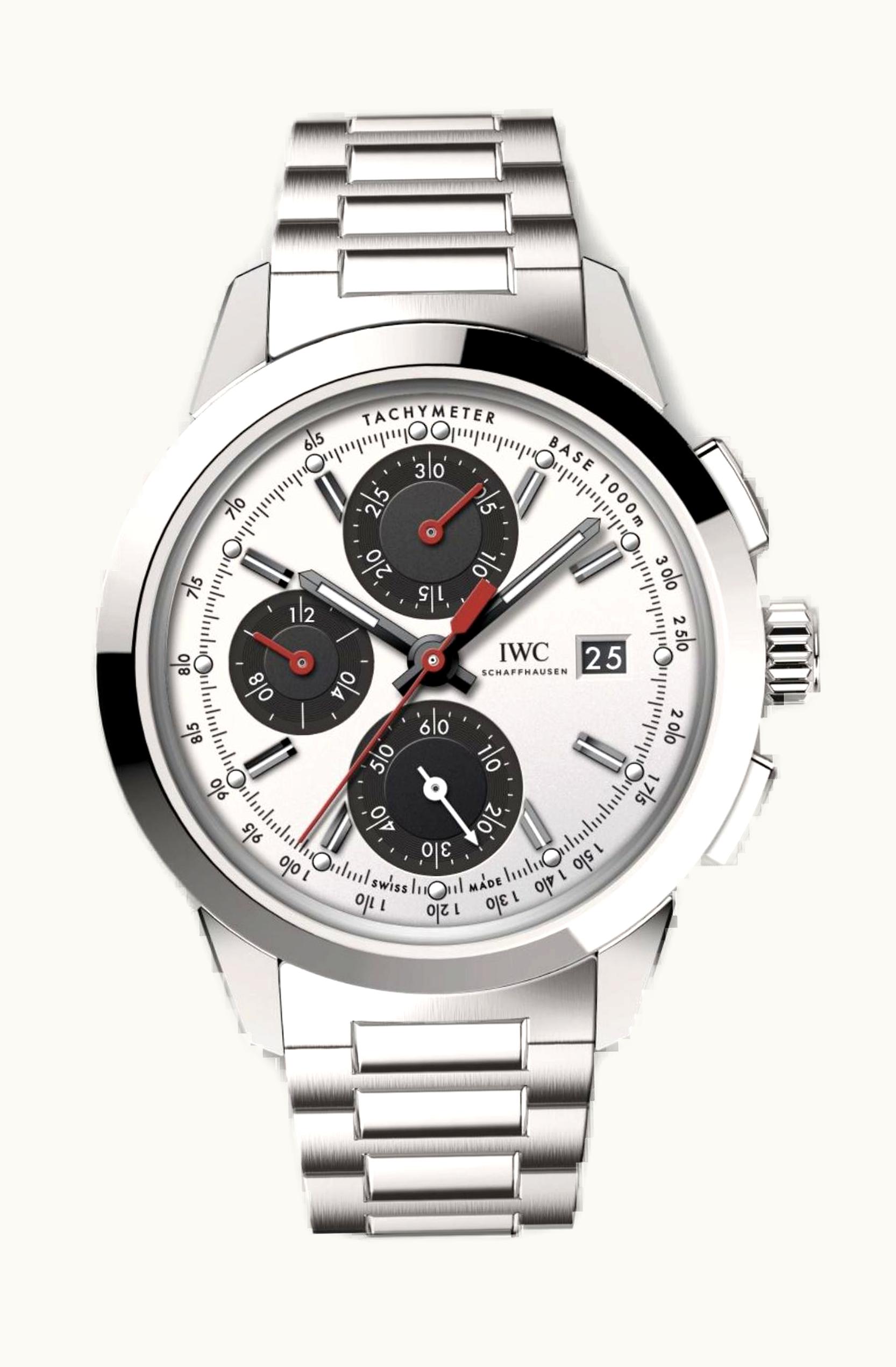 IWC Ingenieur Chronograph Custom Stainless Steel / Silver-Black-Red / Bracelet