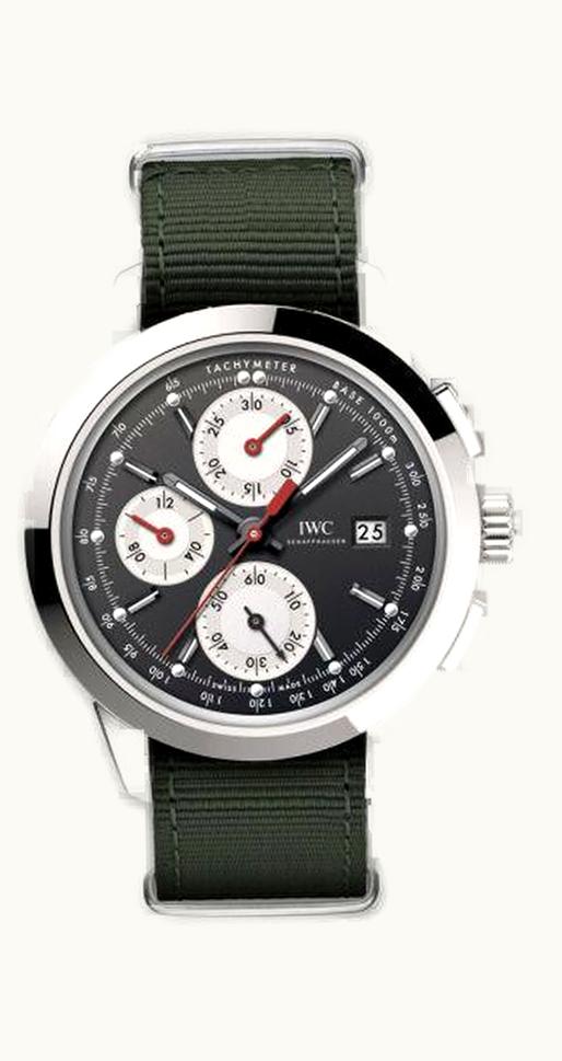 IWC Ingenieur Chronograph Custom Stainless Steel / Black-Silver-Red / NATO