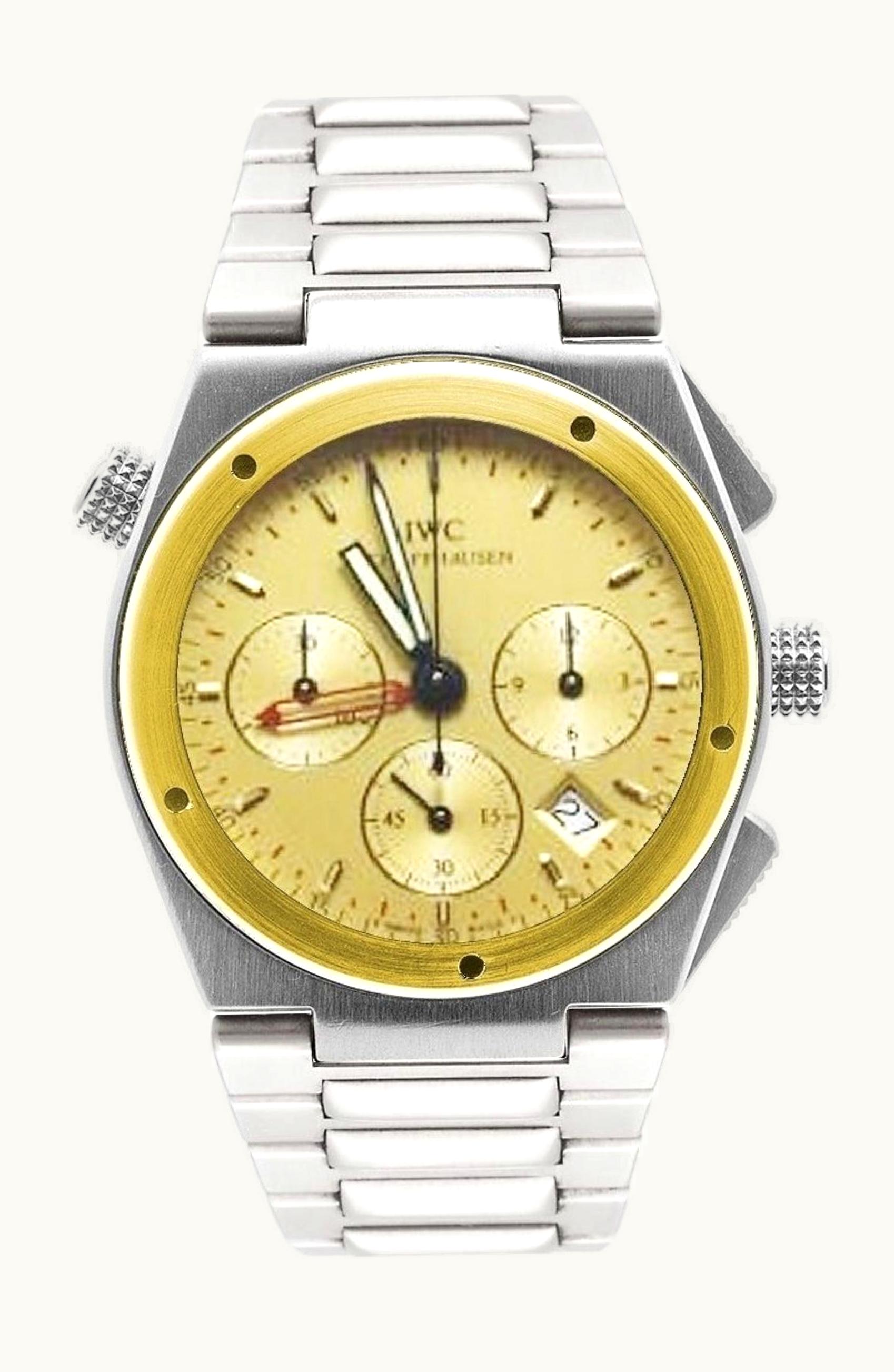 IWC Ingenieur Mecaquartz Chronograph Alarm Stainless Steel / Yellow Gold / Champagne / Bracelet