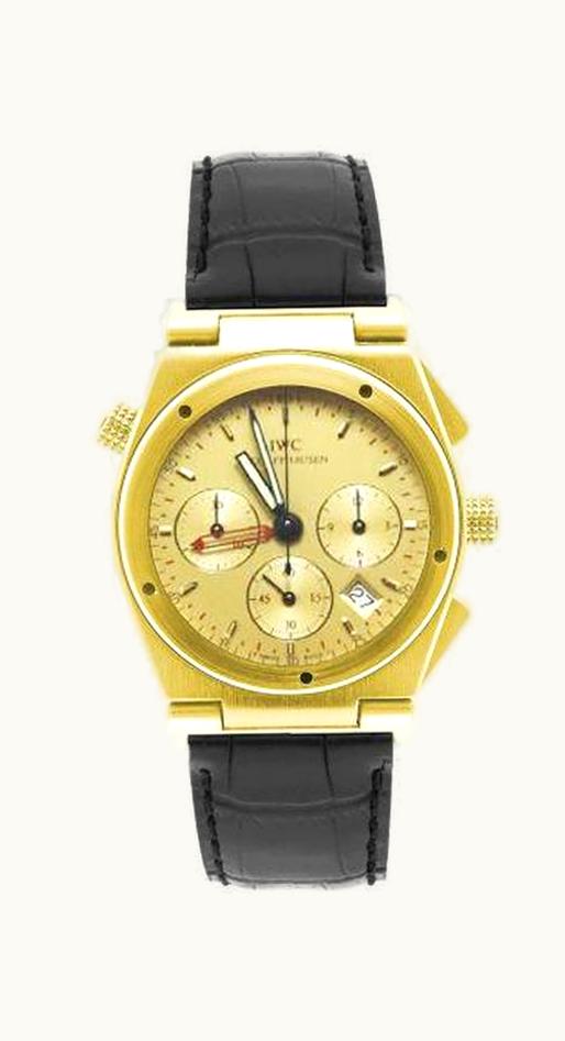 IWC Ingenieur Mecaquartz Chronograph Alarm Yellow Gold / Champagne / Strap