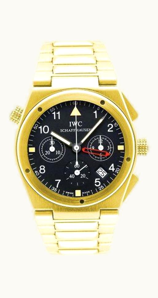 IWC Ingenieur Mecaquartz Chronograph Alarm Yellow Gold / Black / Bracelet