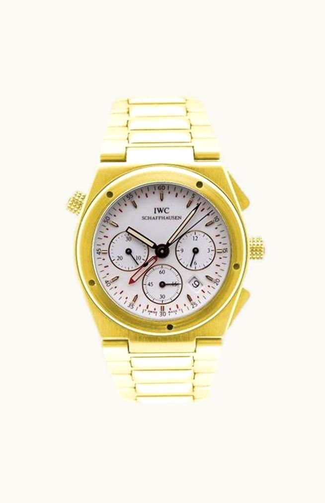 IWC Ingenieur Mecaquartz Chronograph Alarm Yellow Gold / Champagne / Bracelet