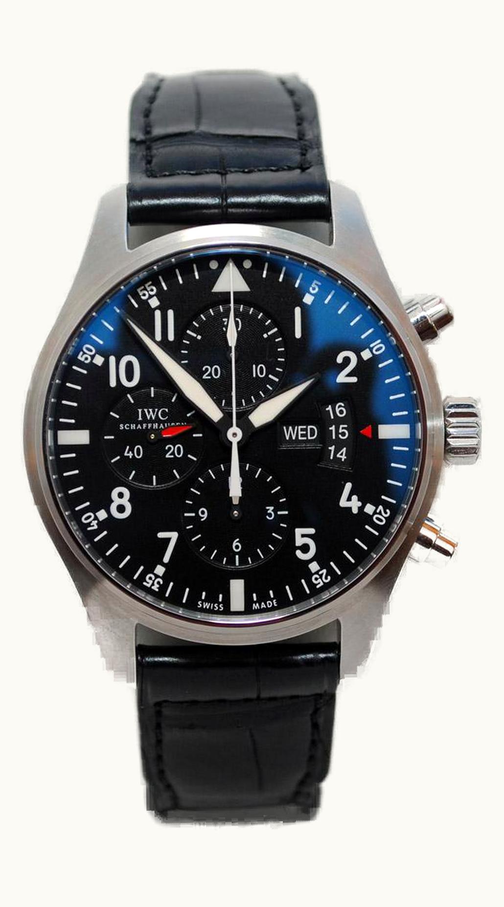IWC Pilot's Watch Chronograph Stainless Steel / Black / Strap