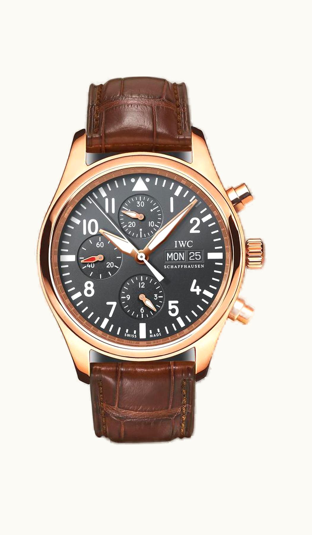 IWC Pilot's Watch Chronograph Rose Gold / Black / Strap