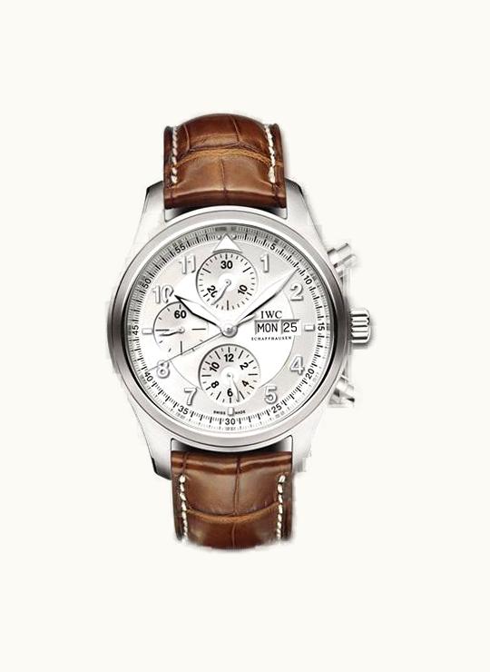 IWC Pilot's Watch Spitfire Chronograph Stainless Steel / Silver / Strap