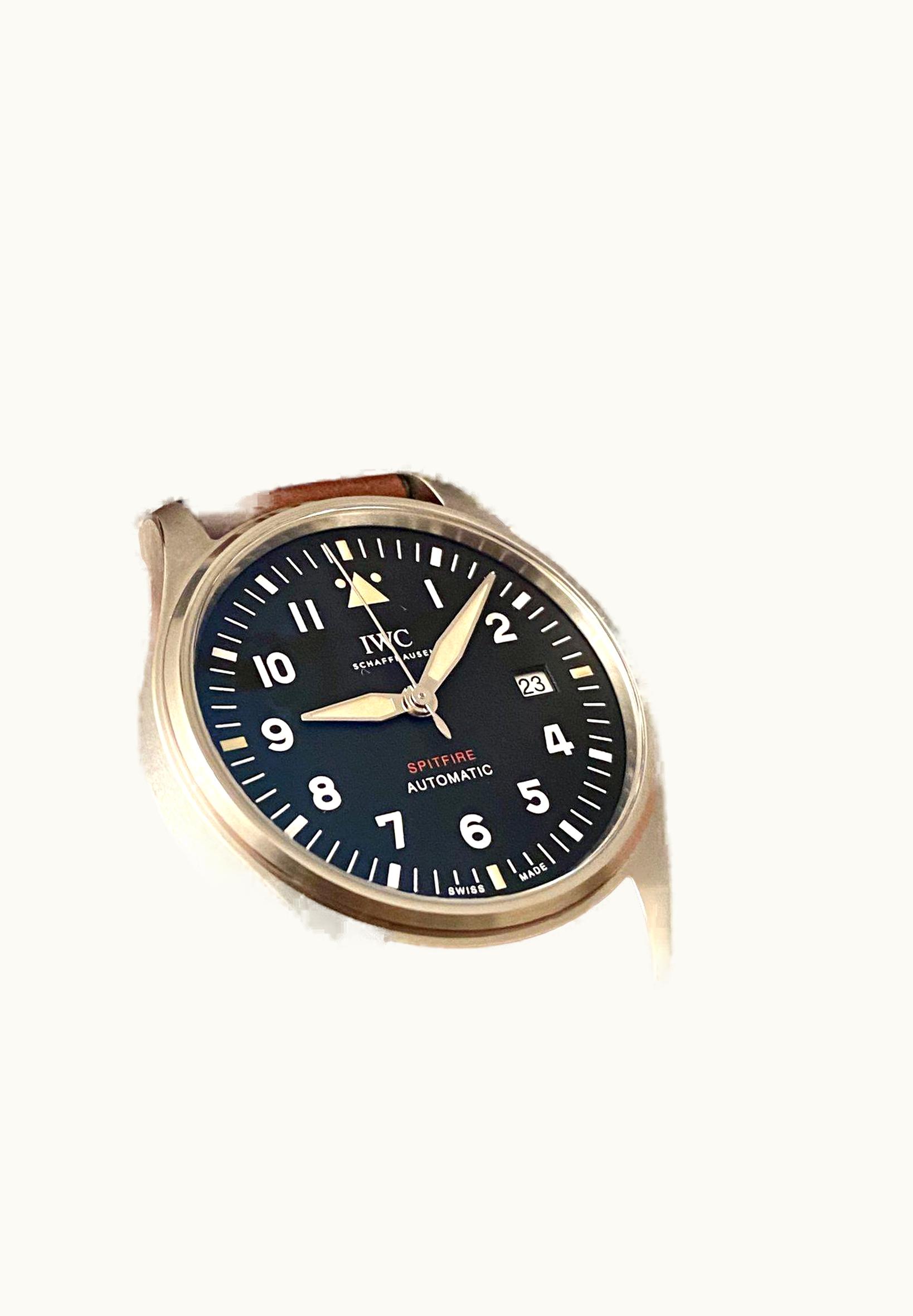 IWC Pilot's Watch Automatic Spitfire Stainless Steel / Black / Leather