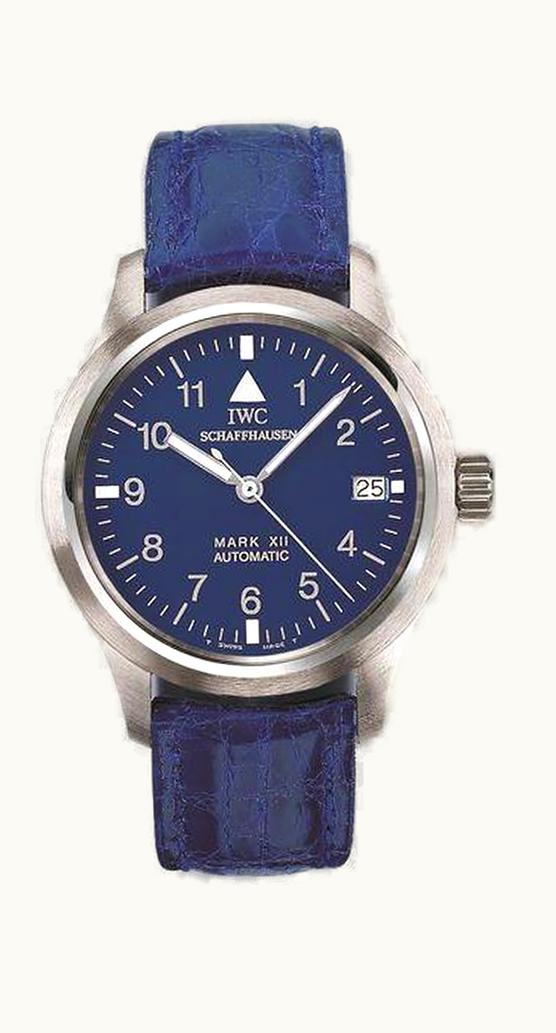 IWC Pilot's Watch Mark XII Platinum / Blue / Strap