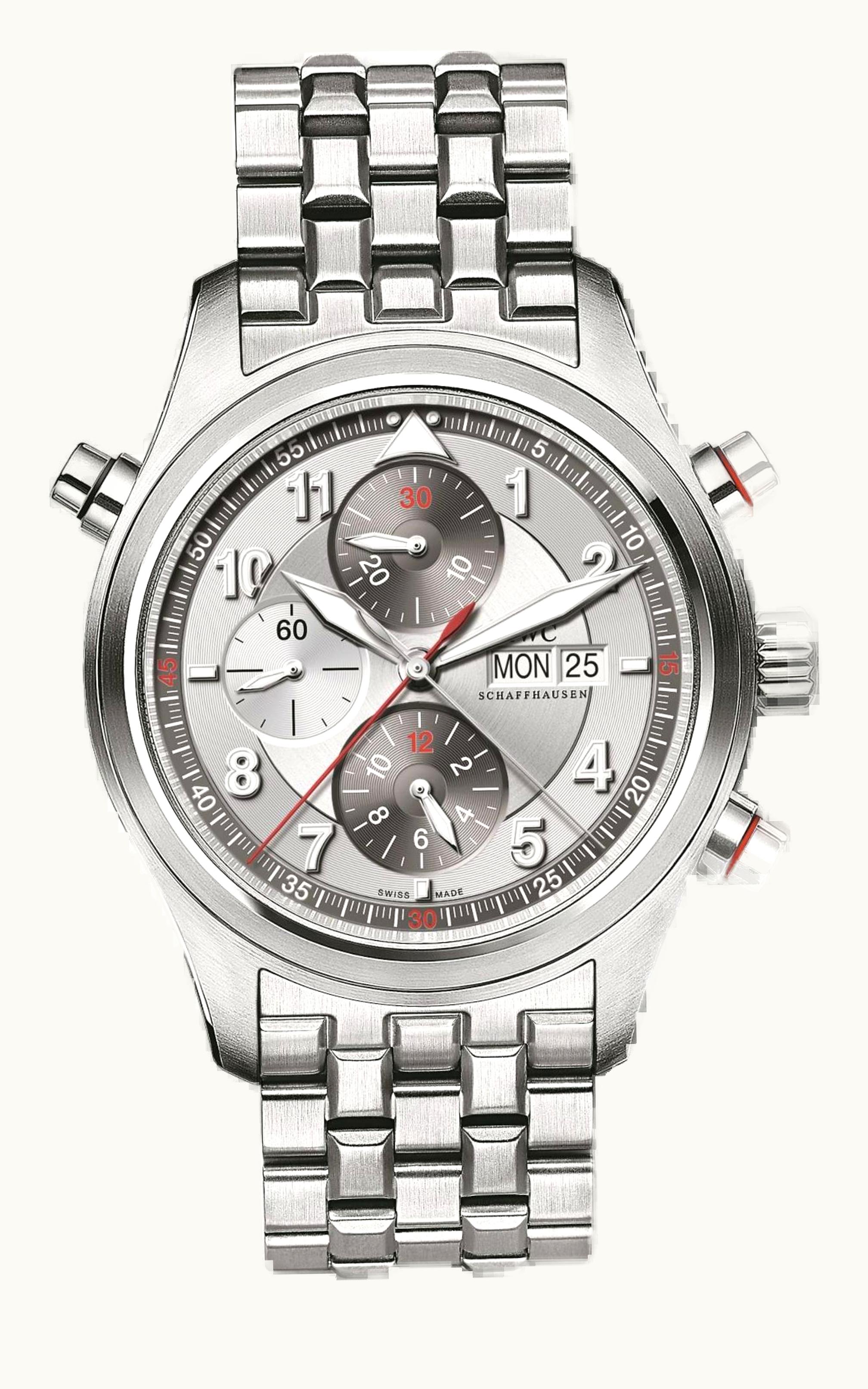 IWC Pilot's Watch Spitfire Double Chronograph Stainless Steel / Panda / Bracelet