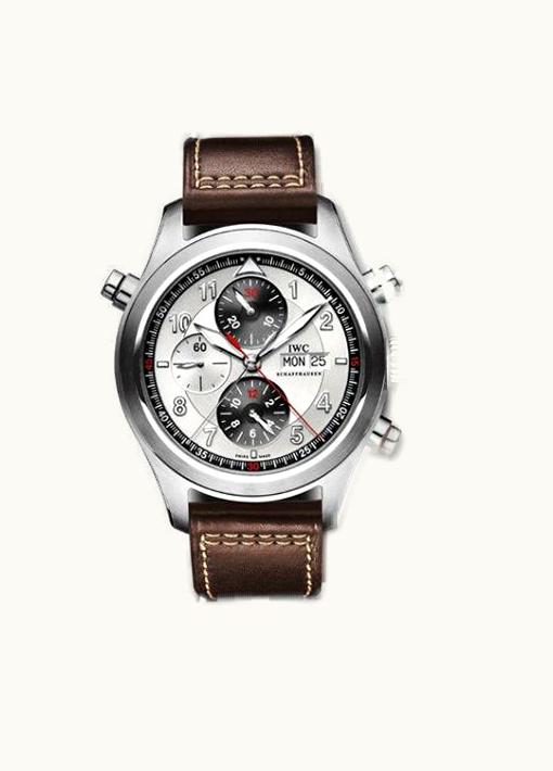 IWC Pilot's Watch Spitfire Double Chronograph Stainless Steel / Panda / Strap