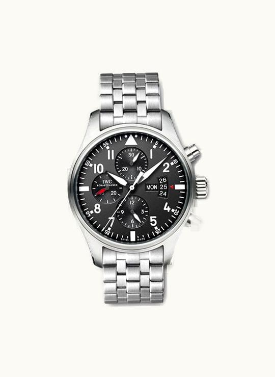 IWC Pilot's Watch Chronograph Stainless Steel / Black / Bracelet