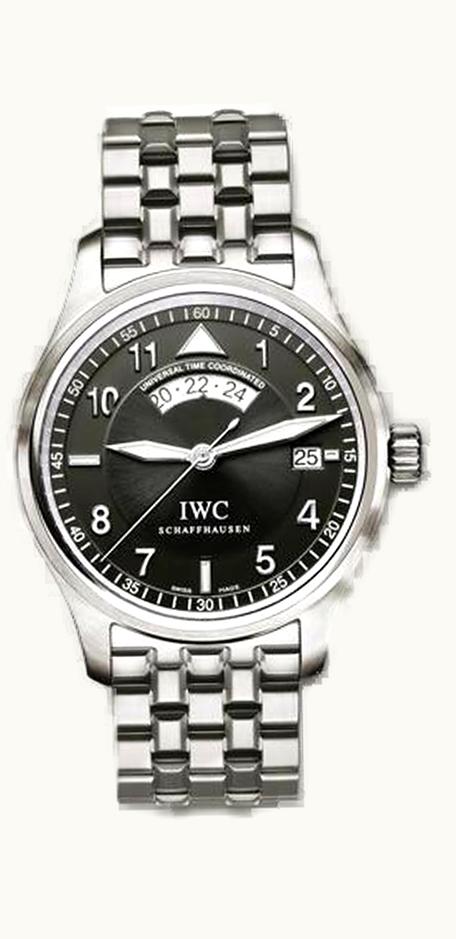 IWC Pilot's Watch Spitfire UTC Stainless Steel / Black / Bracelet