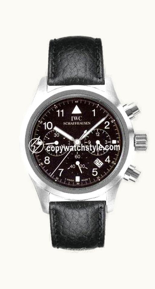 IWC Pilot's Watch Chronograph Mecaquartz Stainless Steel / Black / Strap