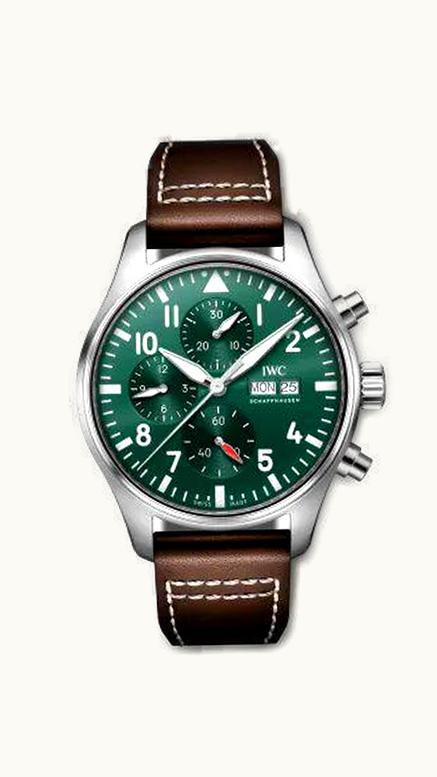 IWC Pilot's Watch Chronograph Stainless Steel / Green