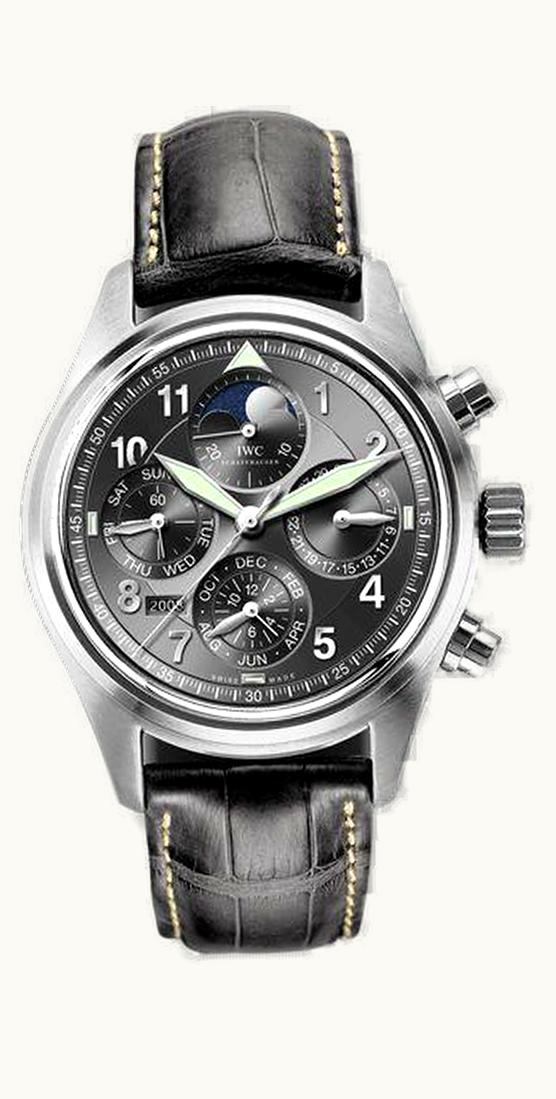IWC Pilot's Watch Spitfire Chronograph Perpetual Calendar Stainless Steel / Black / Sincere