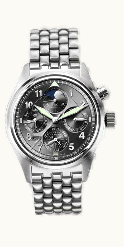 IWC Pilot's Watch Spitfire Chronograph Perpetual Calendar Stainless Steel / Black / Sincere