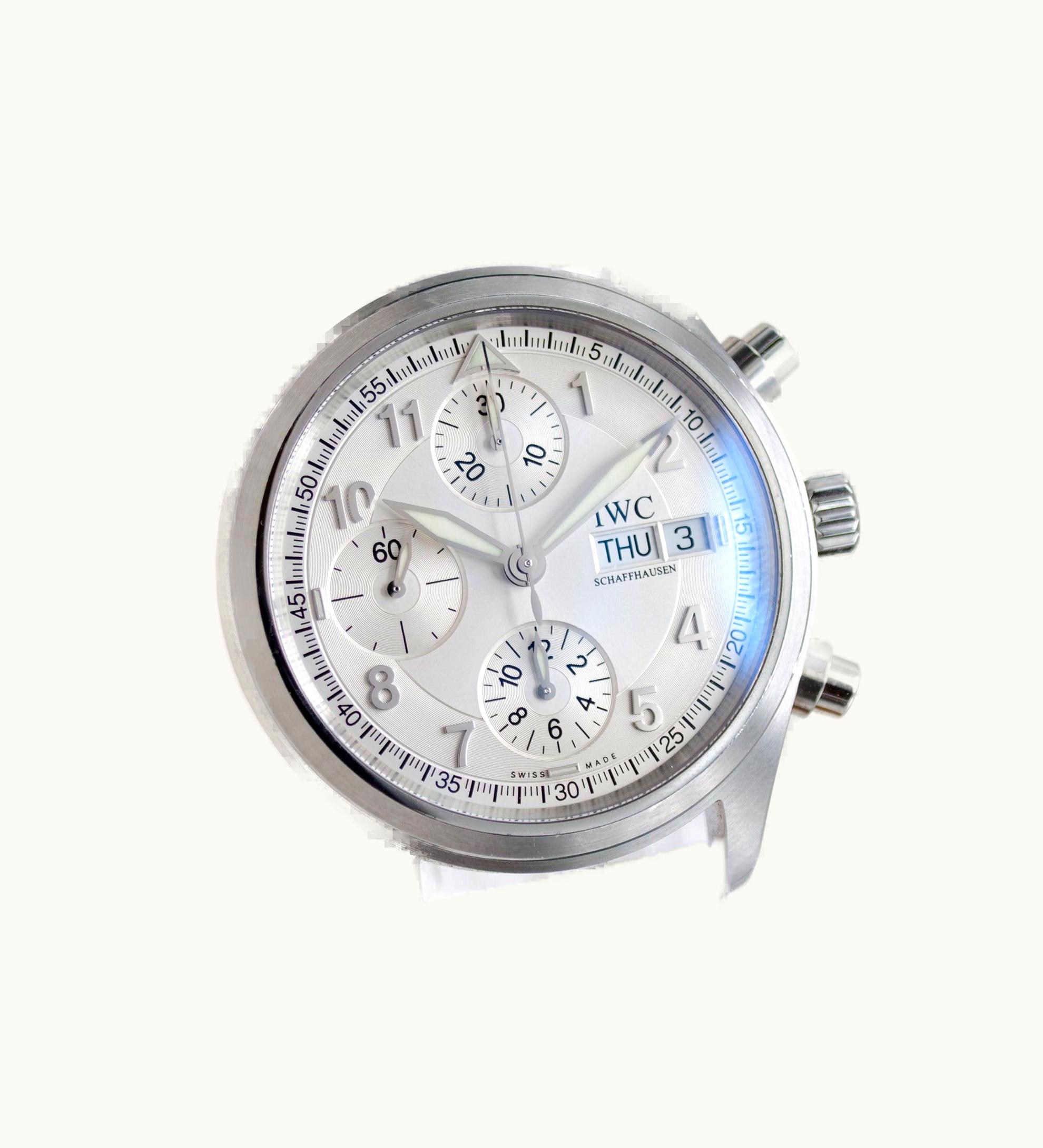IWC Pilot's Watch Spitfire Chronograph Stainless Steel / Silver / Spanish / Strap