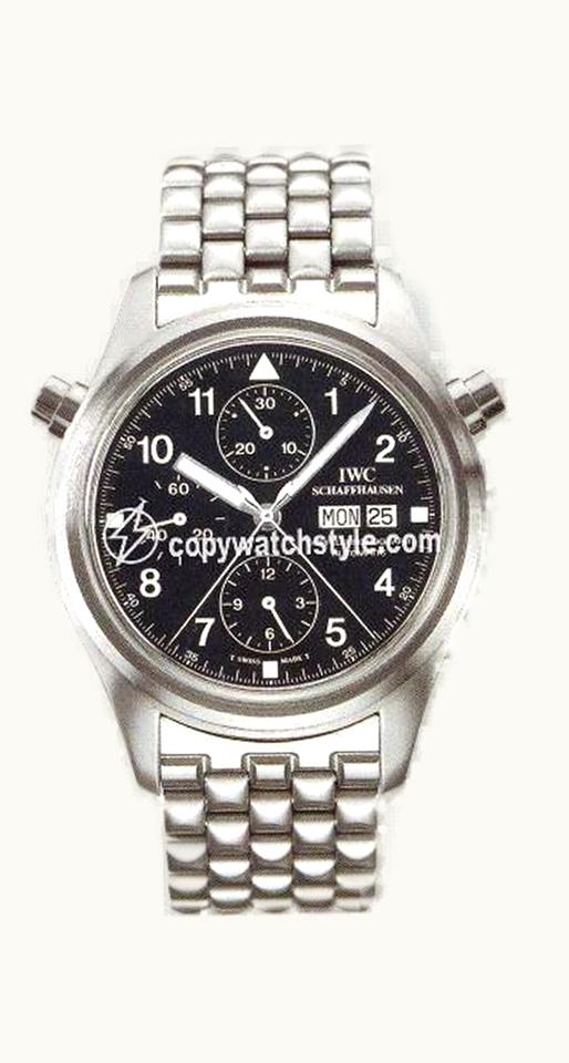 IWC Pilot's Watch Doppelchronograph Platinum / White / Italian / Strap