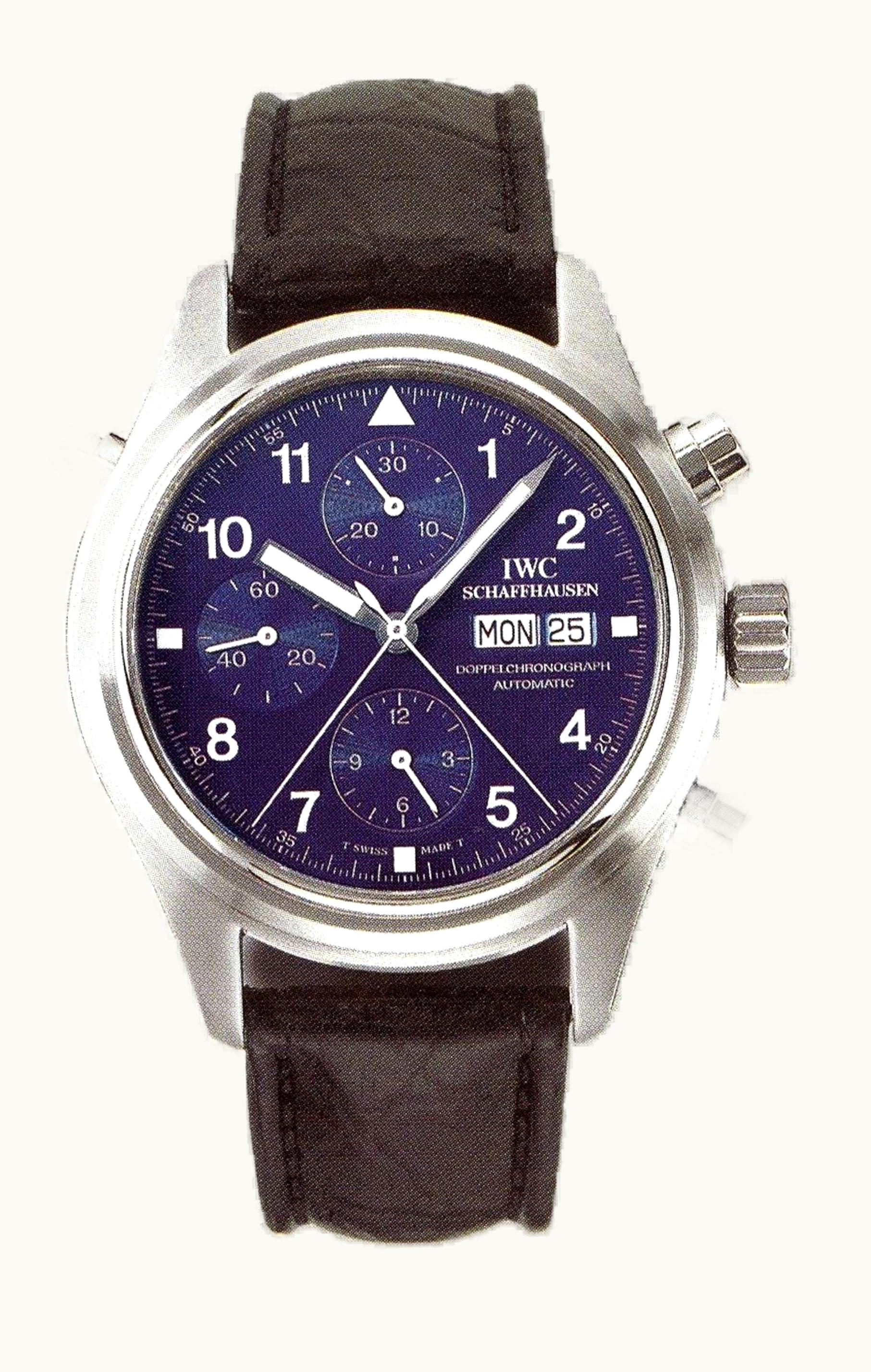 IWC Pilot's Watch Doppelchronograph Platinum / Blue / German