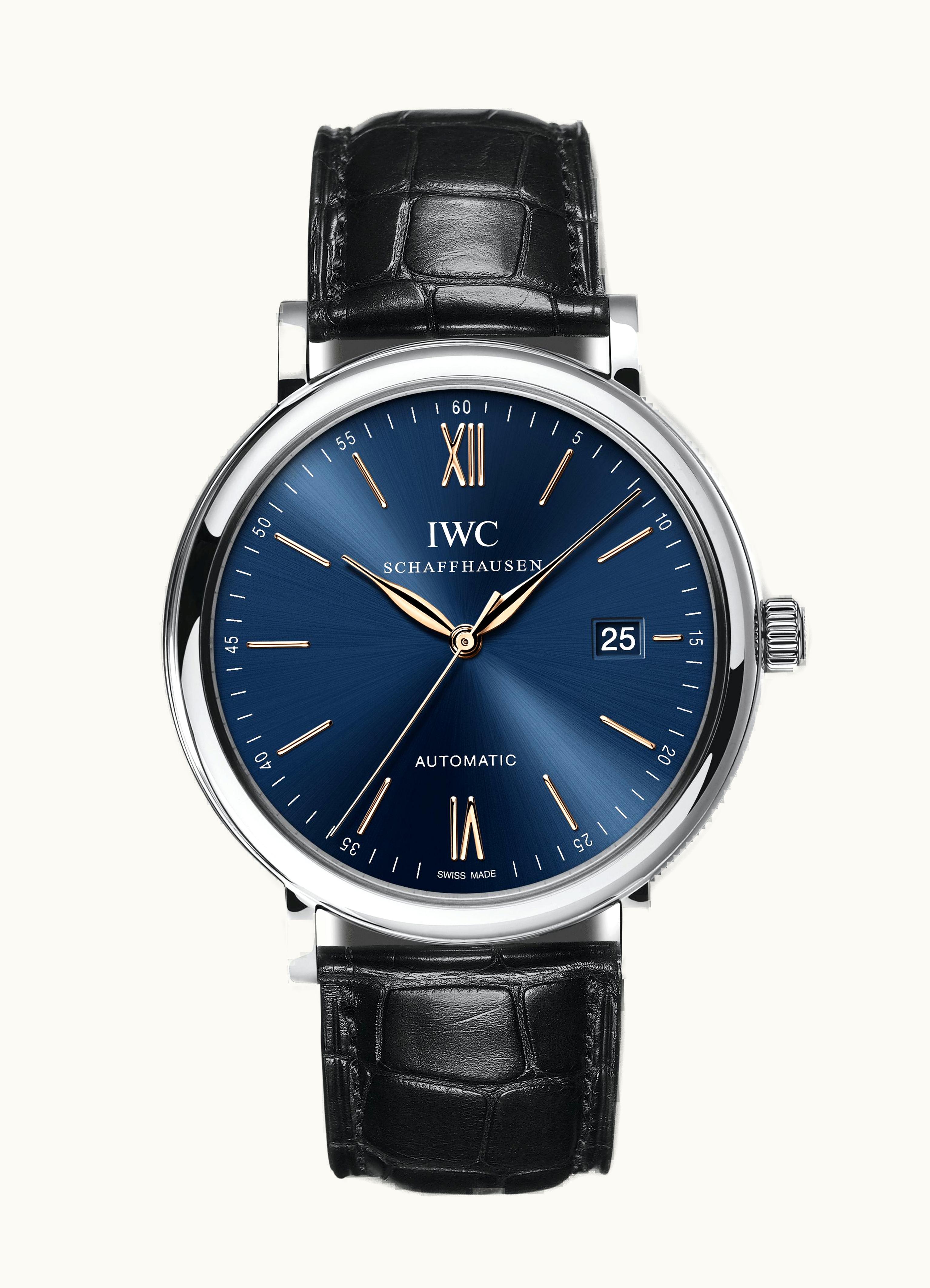 IWC Portofino Automatic Stainless Steel / Blue / Alligator