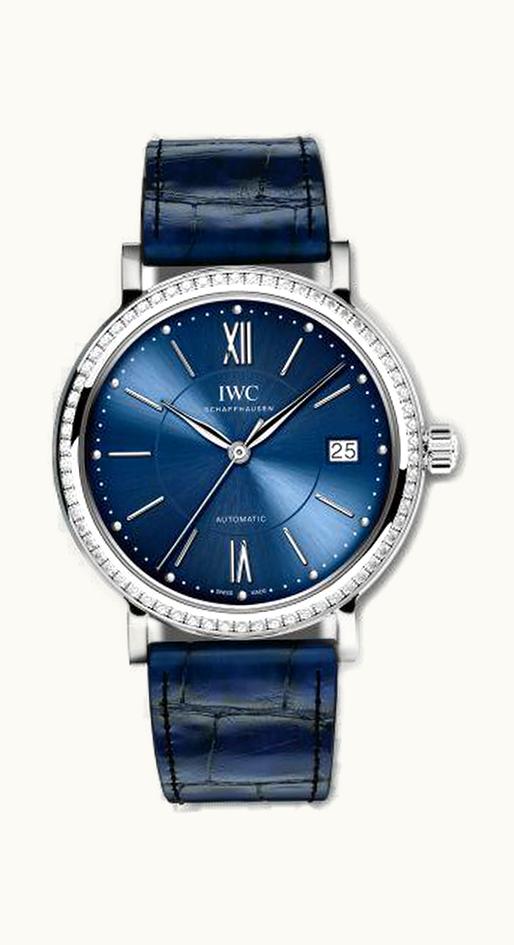 IWC Portofino Automatic 37 Stainless Steel / Diamond / Blue