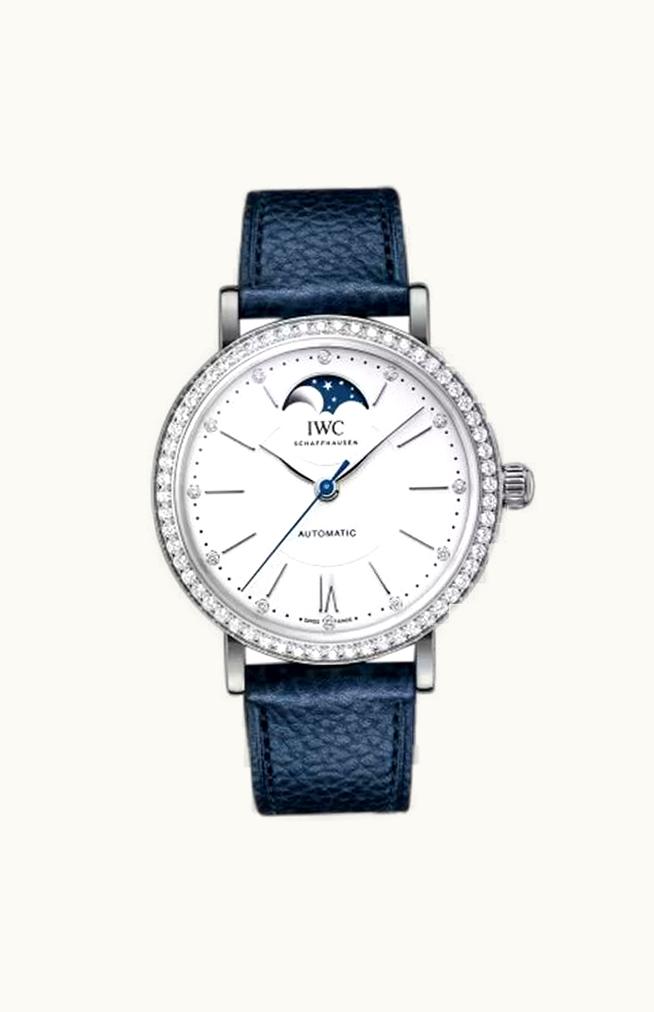 IWC Portofino Automatic Moon Phase 37 Stainless Steel - Diamond / Silver